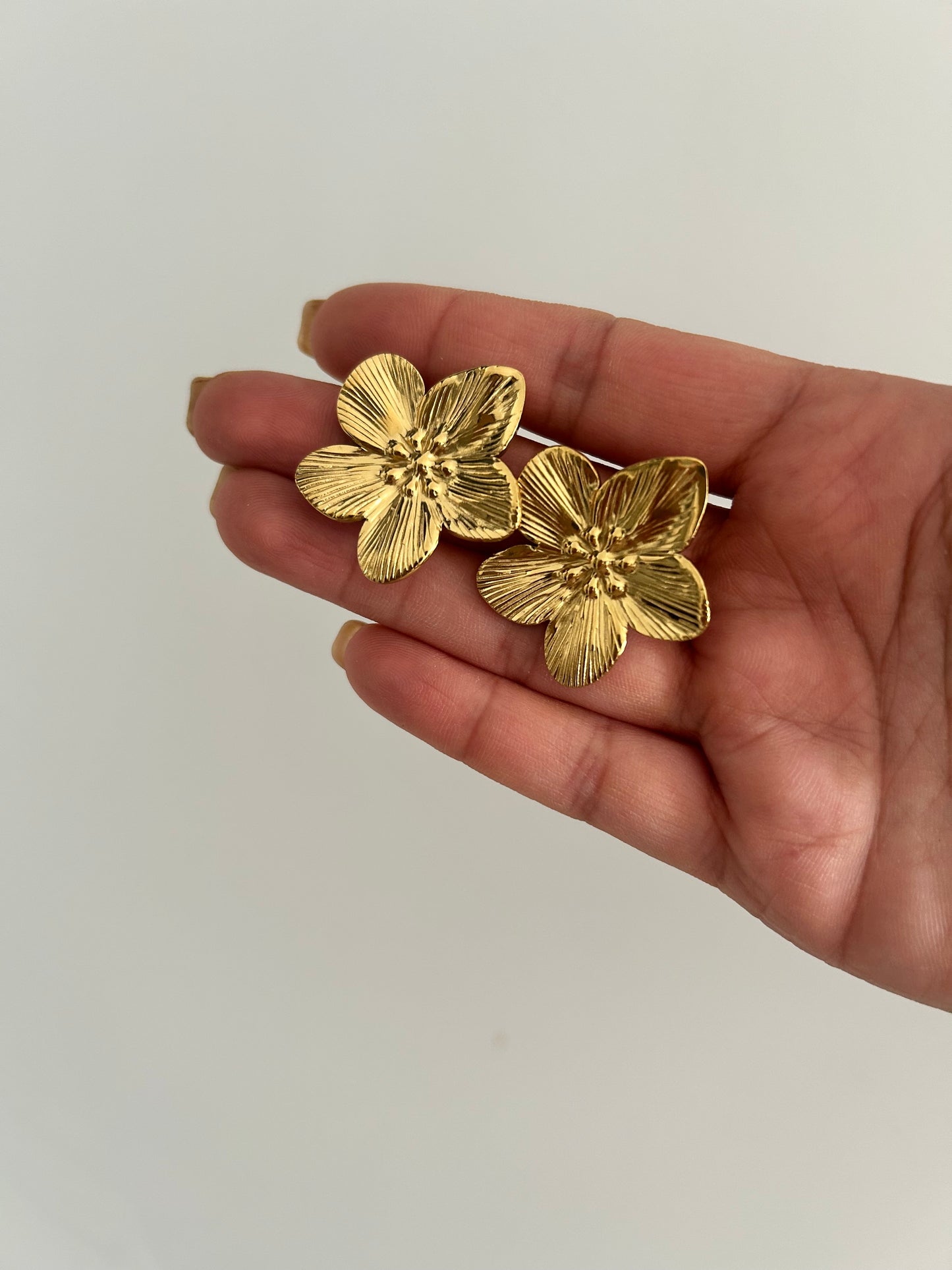 Nayla Earrings • Chunky Gold Flower earrings
