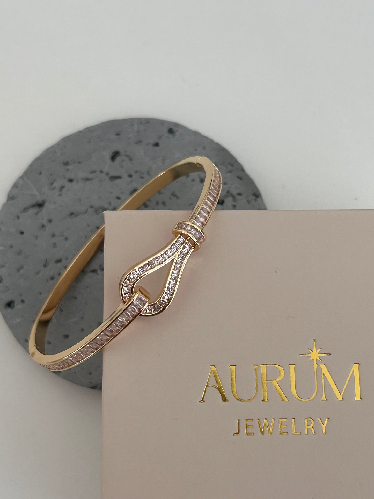 Gold Crystal link Bangle