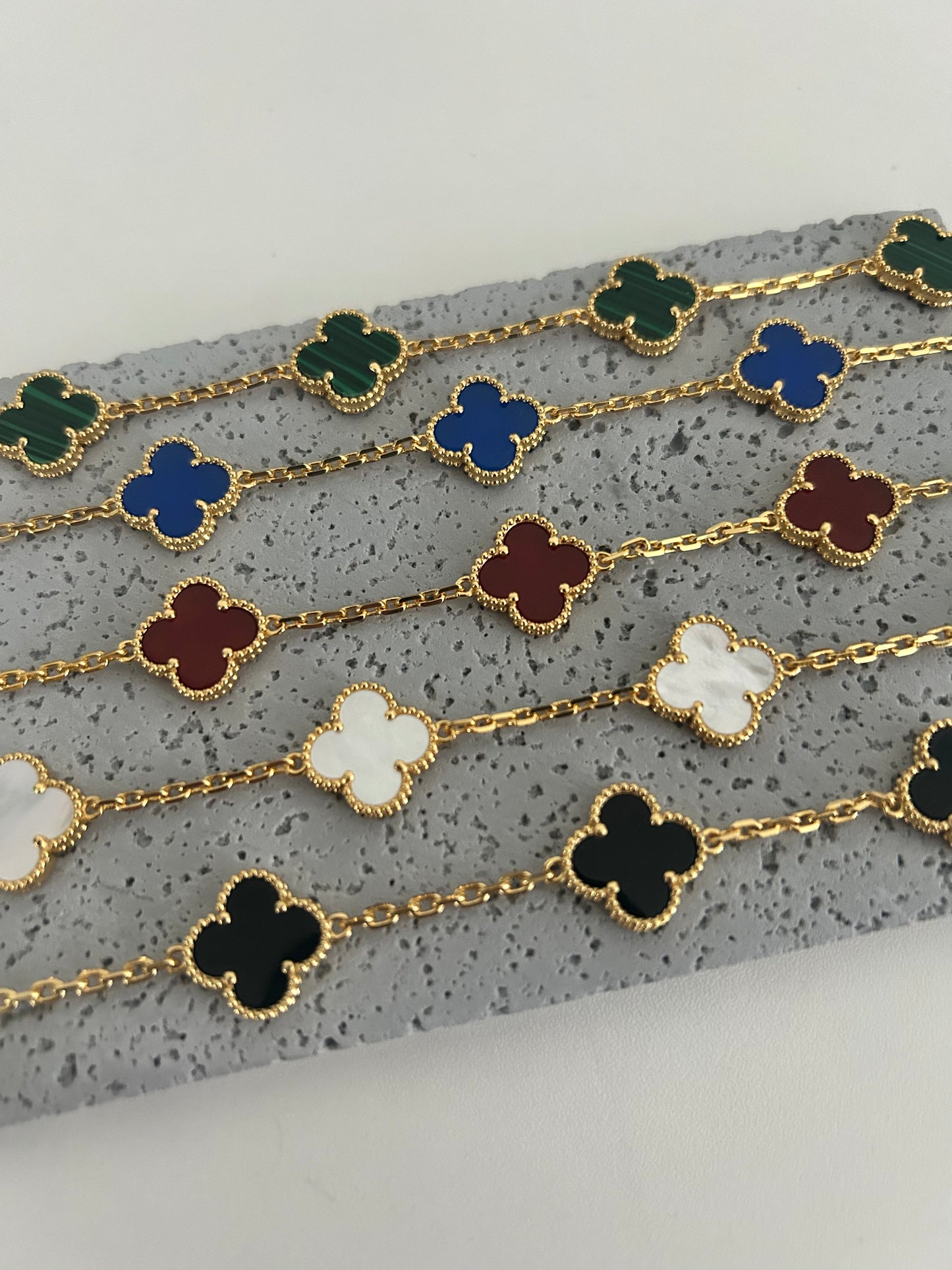 Anya bracelet • Wine Red four leaf clover bracelet