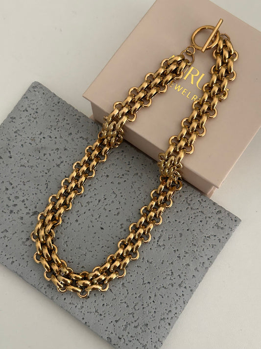 Kajol Gold thick Chain link Necklace