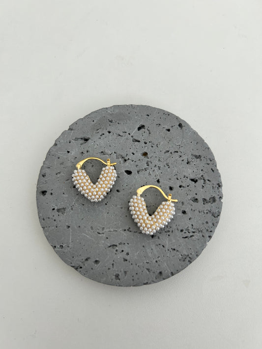 Blake v pearl hoop earrings