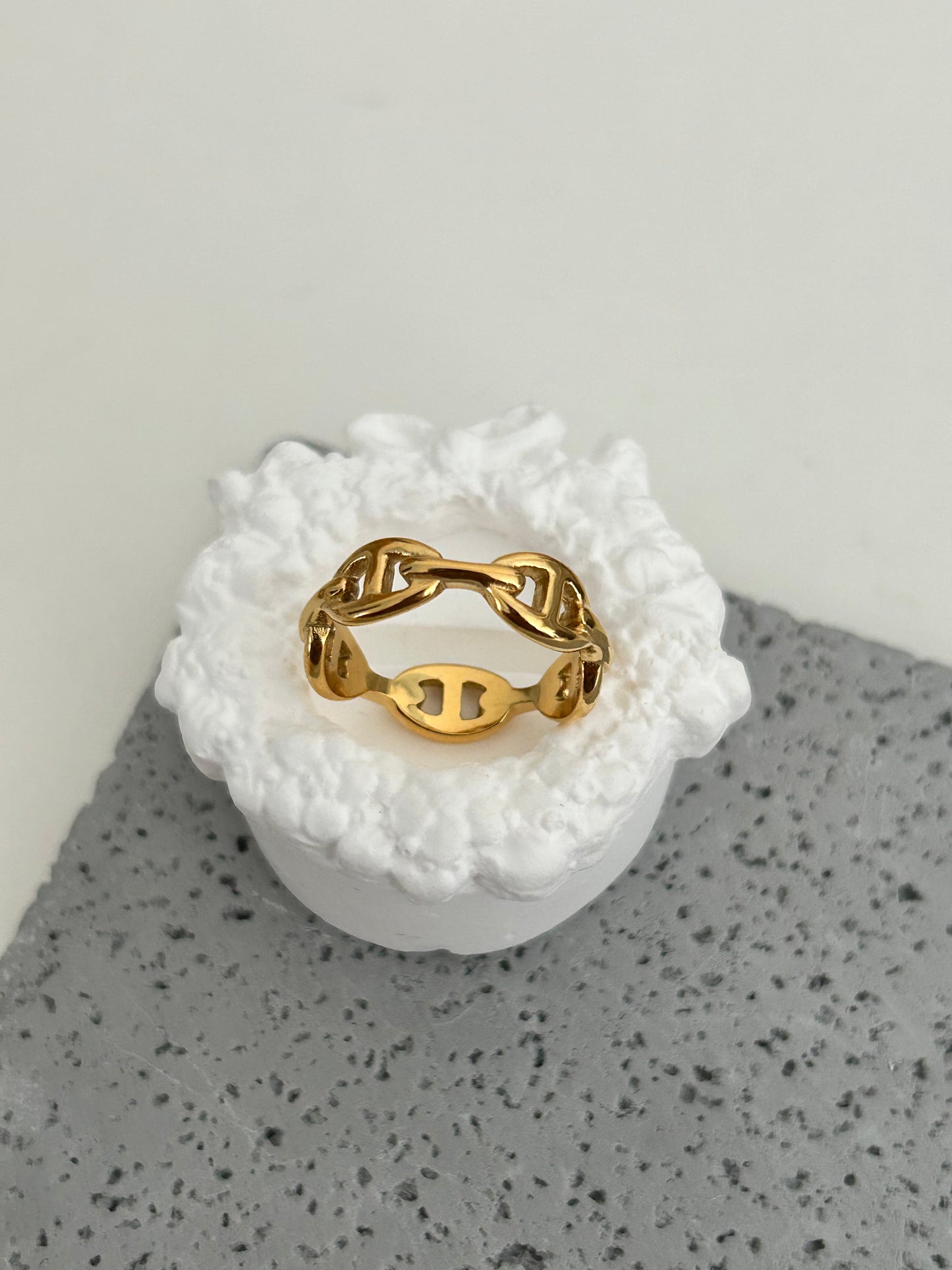 Auréa Link ring • Gold Chain-Link Band