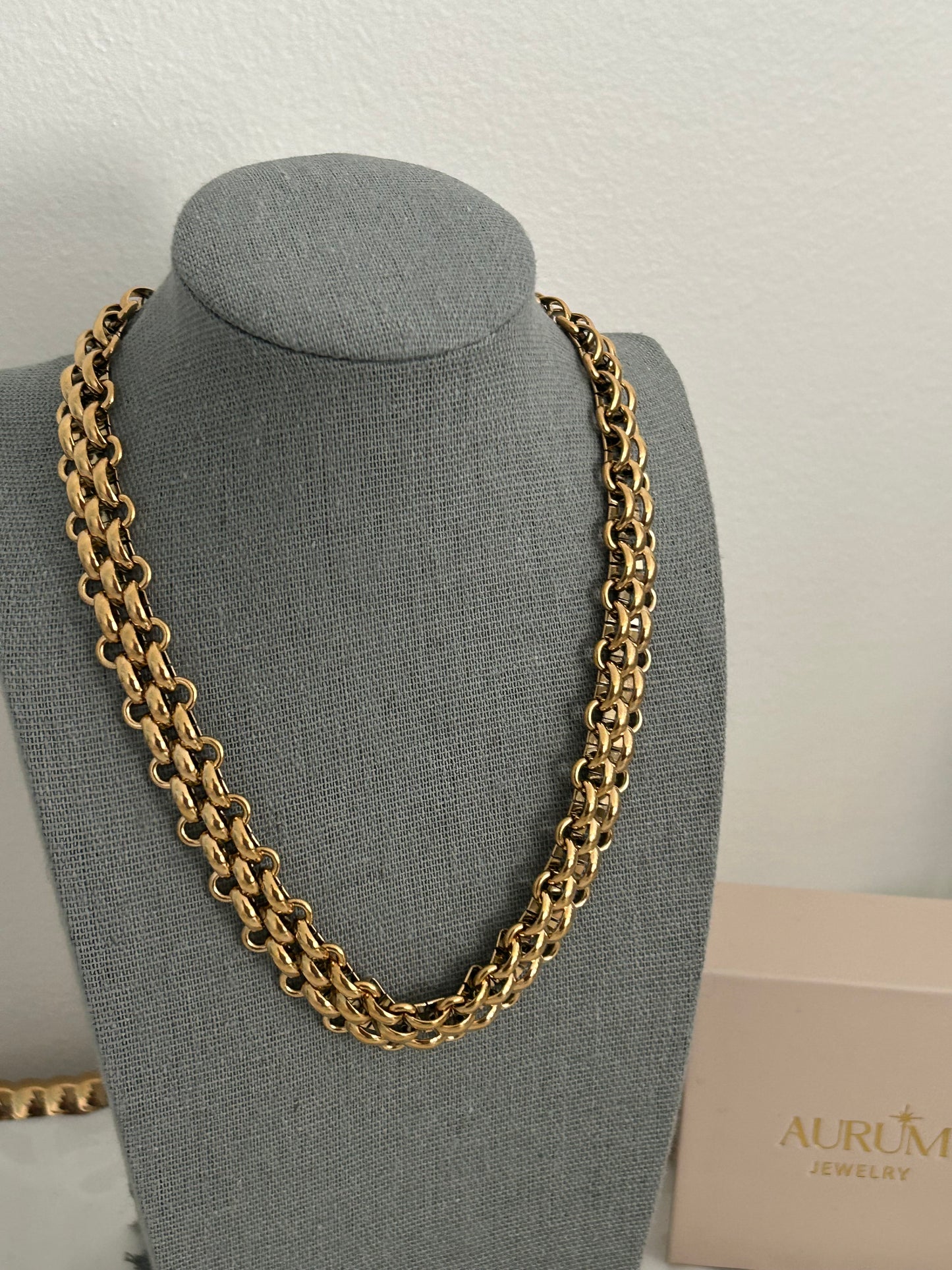 Kajol Gold thick Chain link Necklace