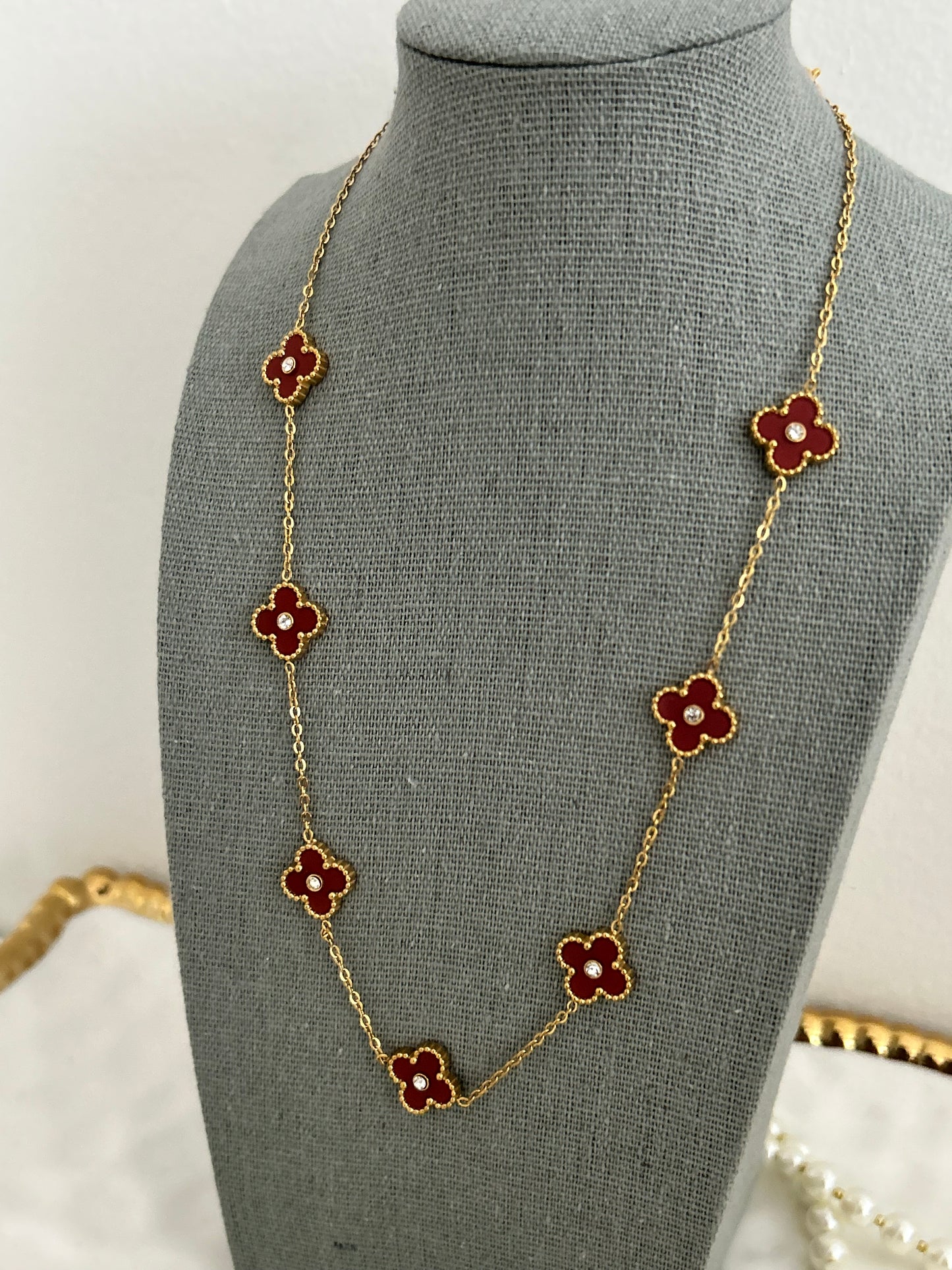 Ameera multiclover necklace - Lucky Sparkle Clover All Over Clover Necklace