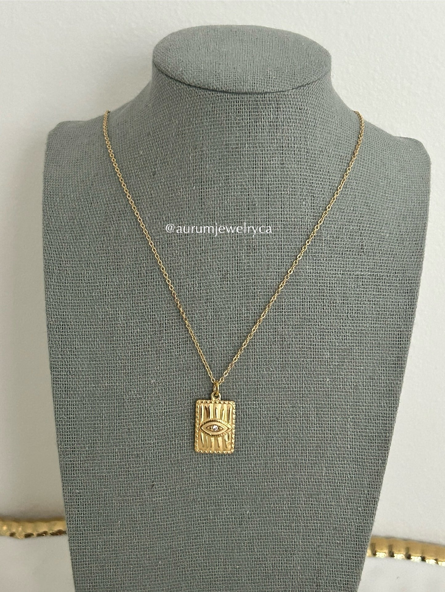 Mika Necklace • Gold Evil Eye Pendant necklace