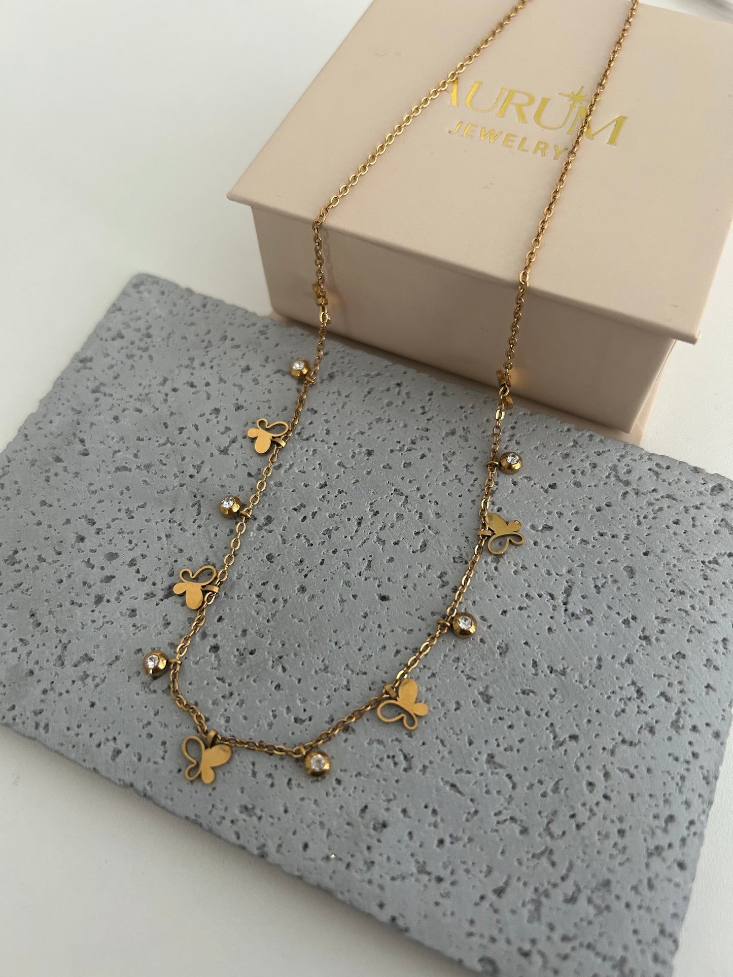 Brea necklace• Butterfly charm necklace