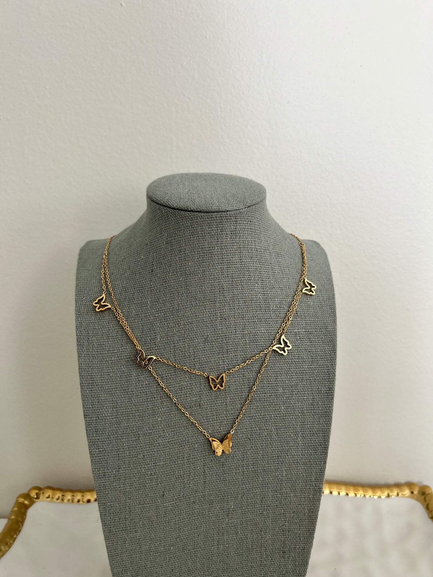 Myra Necklace • Double Layer Butterfly Necklace