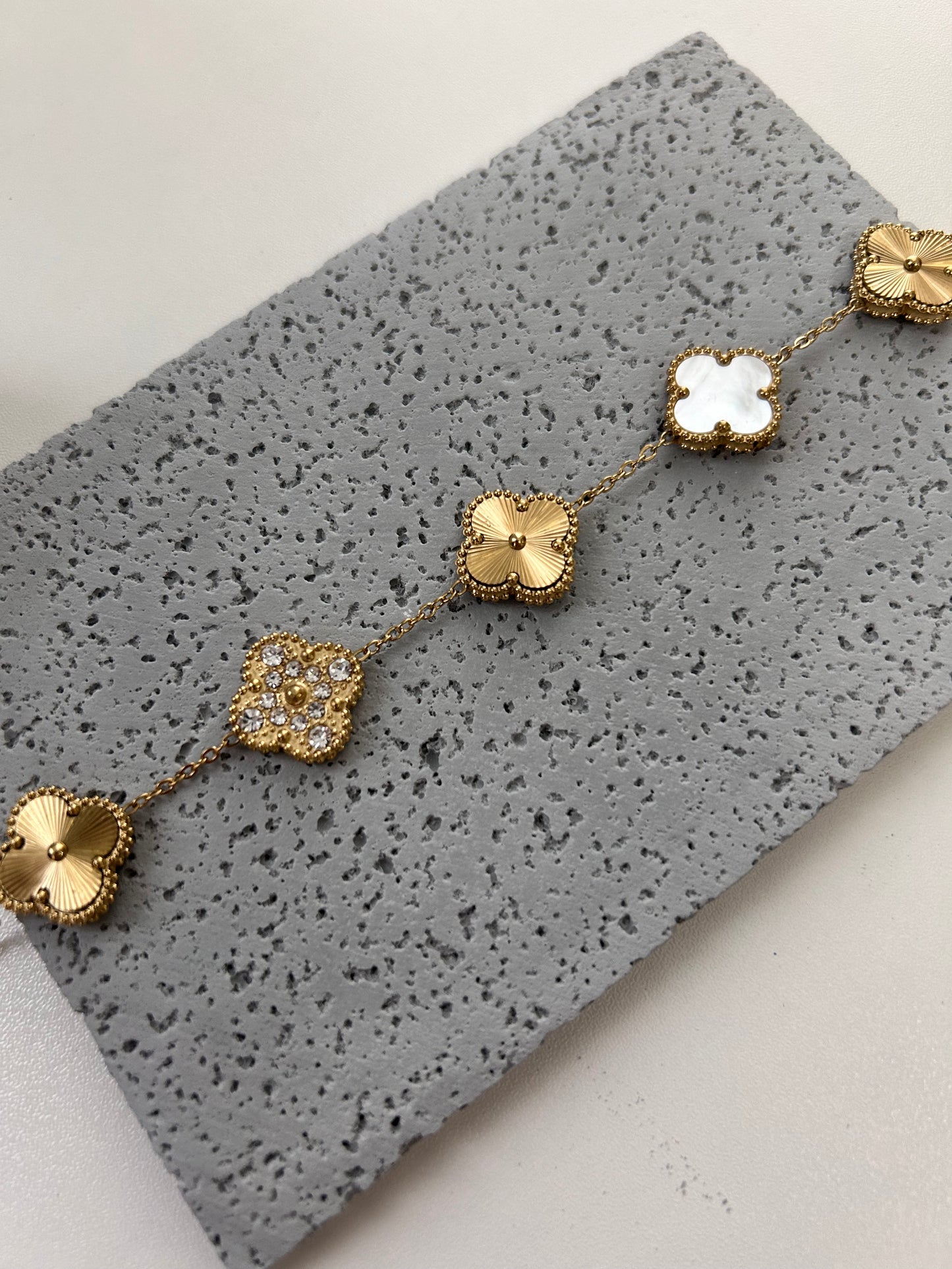Aurum jewelry gold four lead clover bracelet