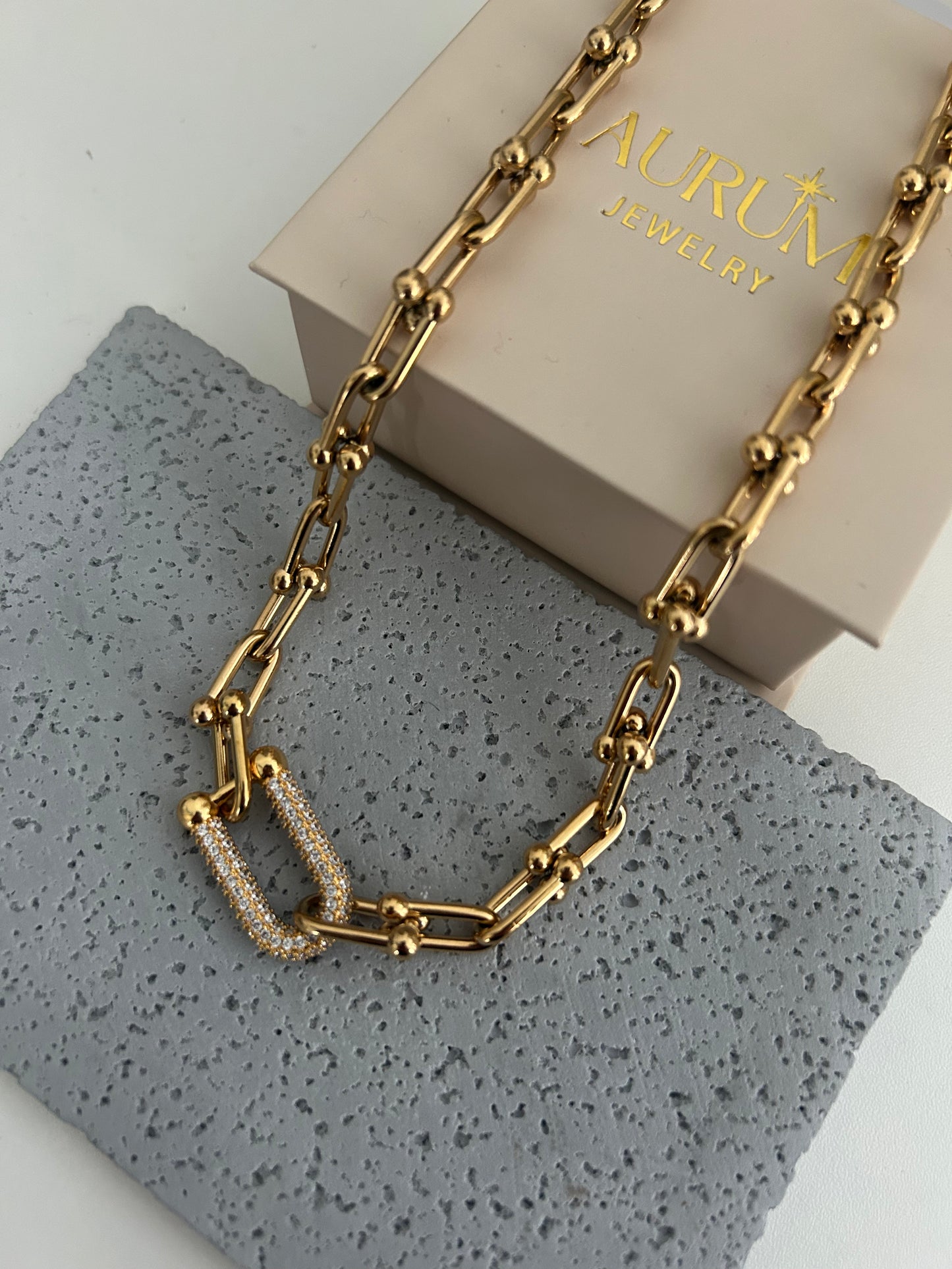 Audrey Gold Chain link Necklace