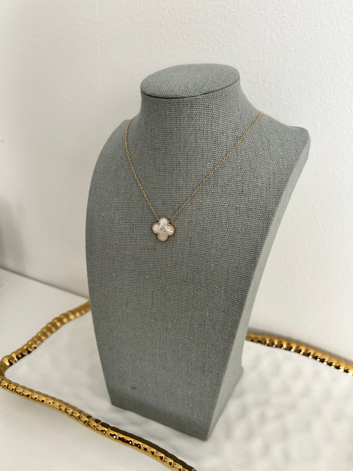 Ameera necklace • Four Leaf Clover Necklace with a Crystal