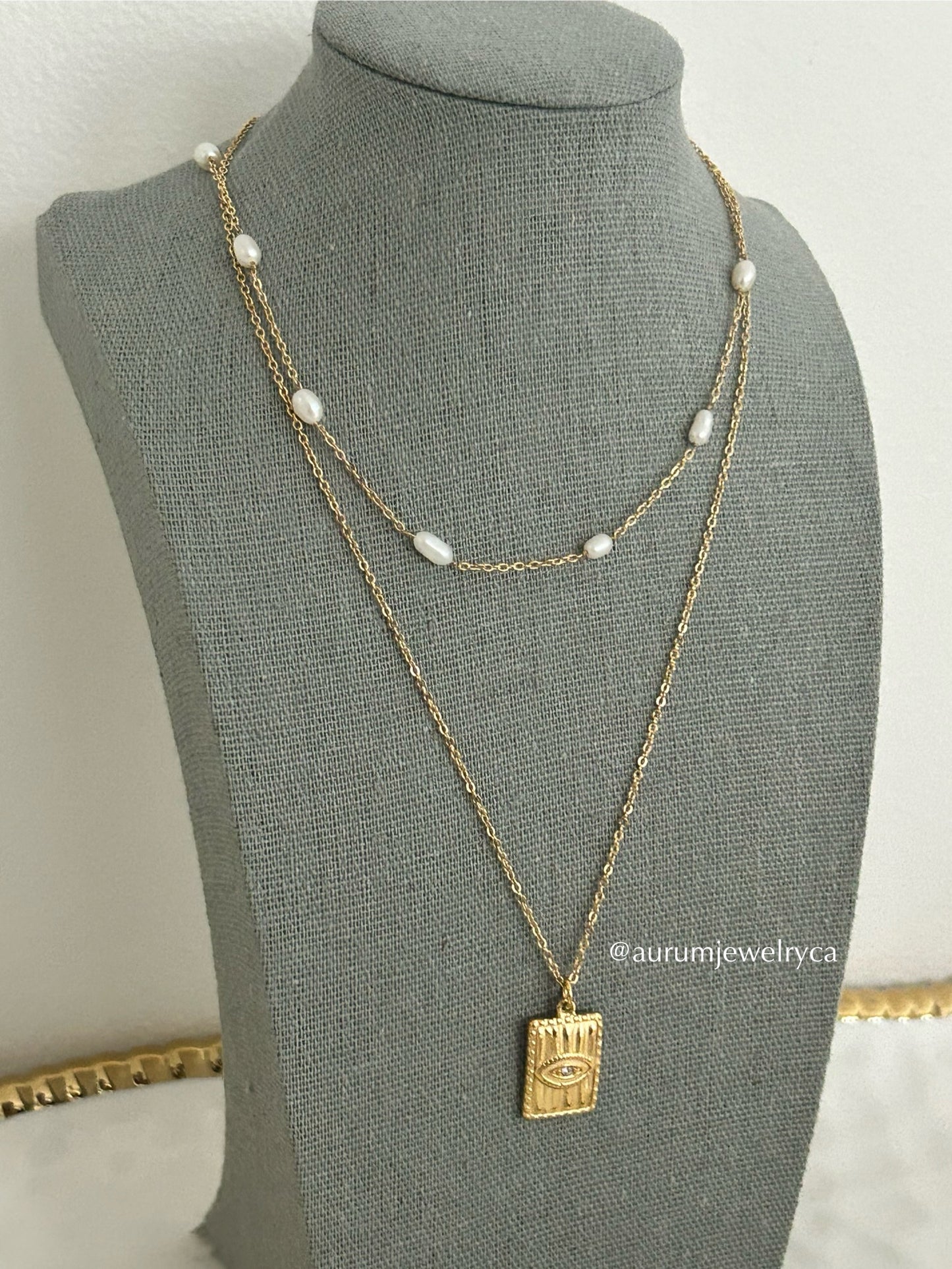 Mika Necklace • Gold Evil Eye Pendant necklace