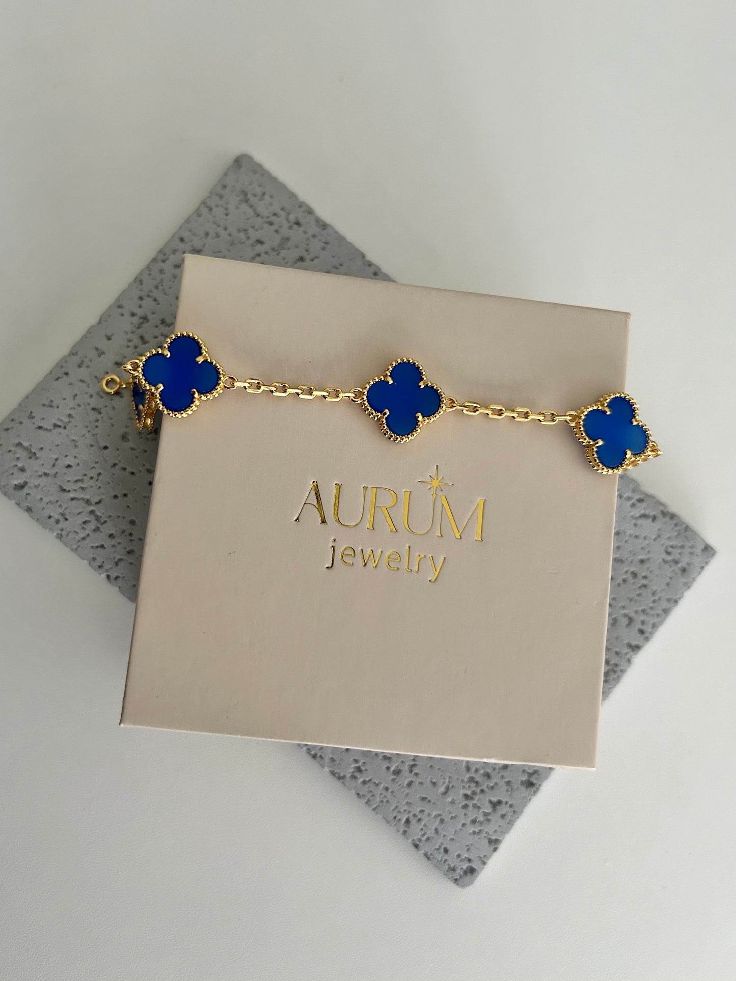 Anya bracelet • Blue four leaf clover bracelet