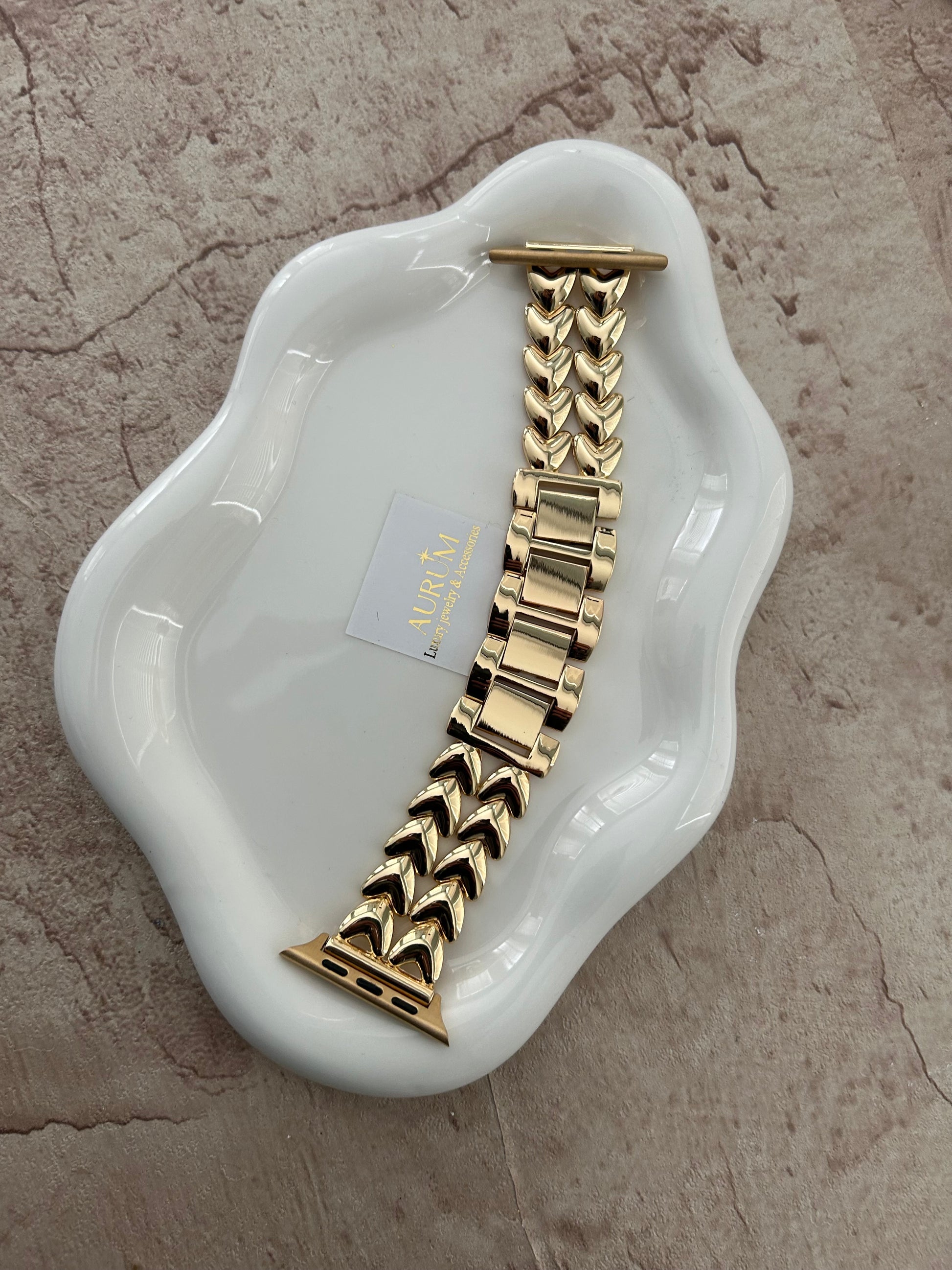 Heart gold apple watch band