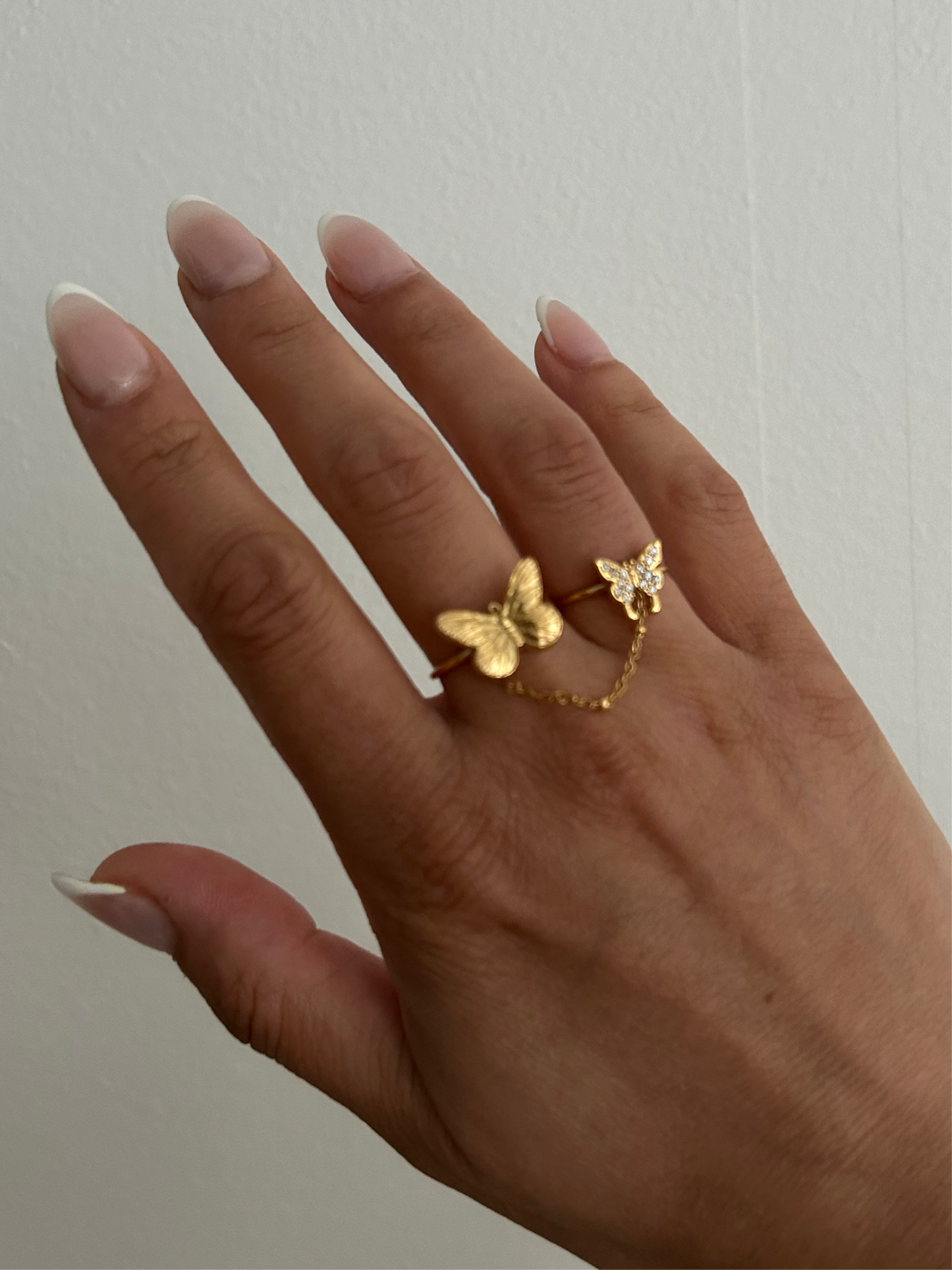 Harper Ring • Gold butterfly two fingers ring