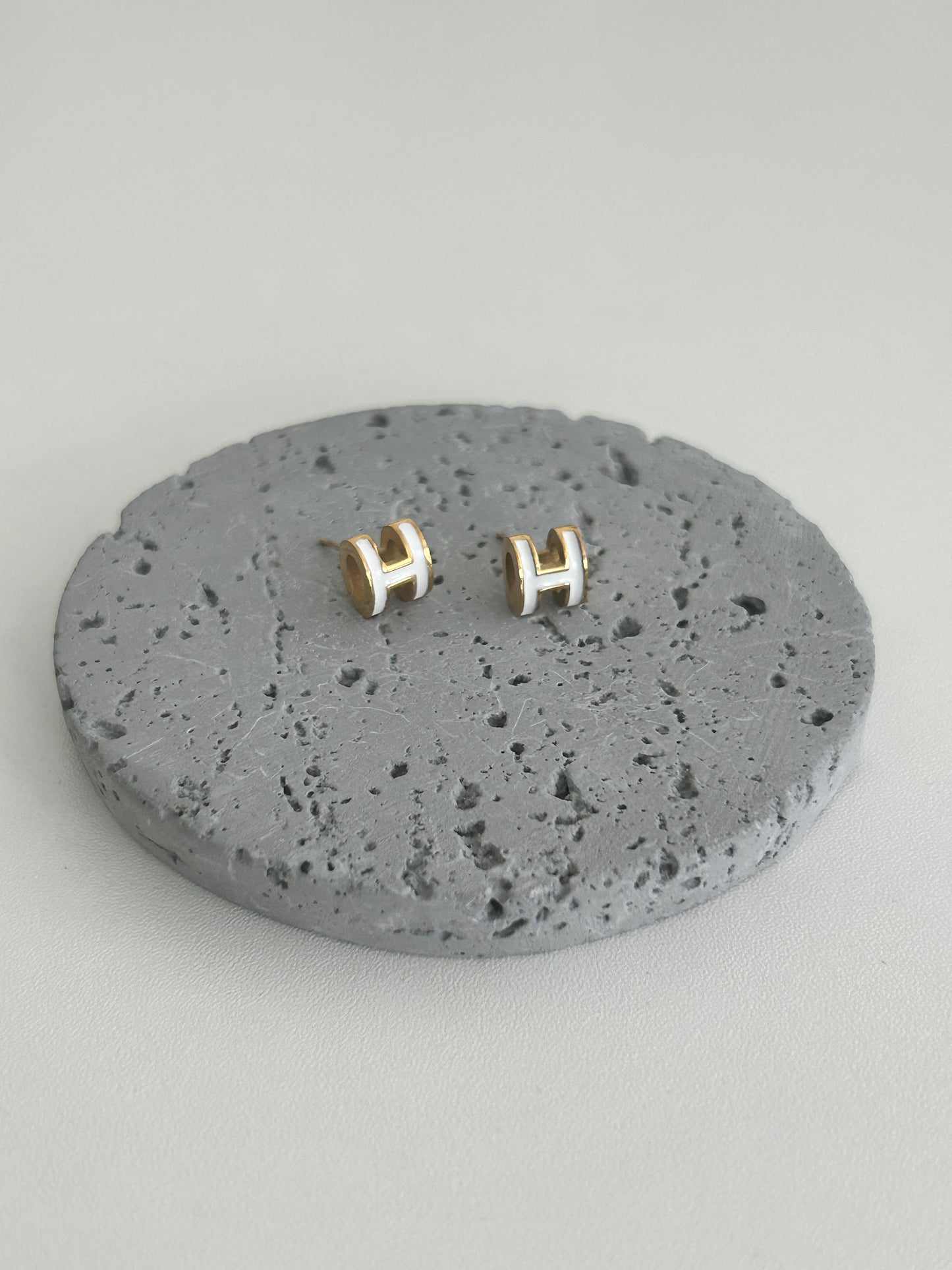 Haven Stud Earrings • H letter Earrings