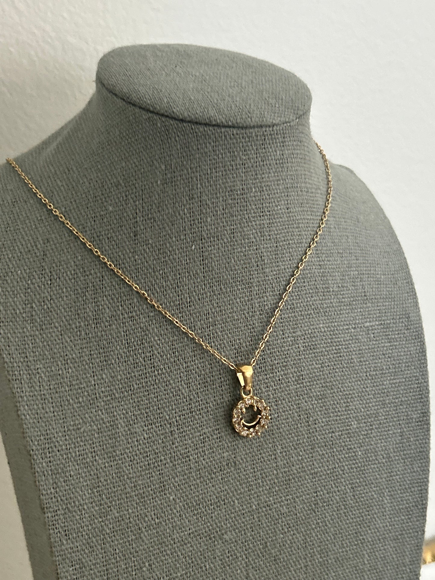 Lana necklace • Smiley face Gold Necklace