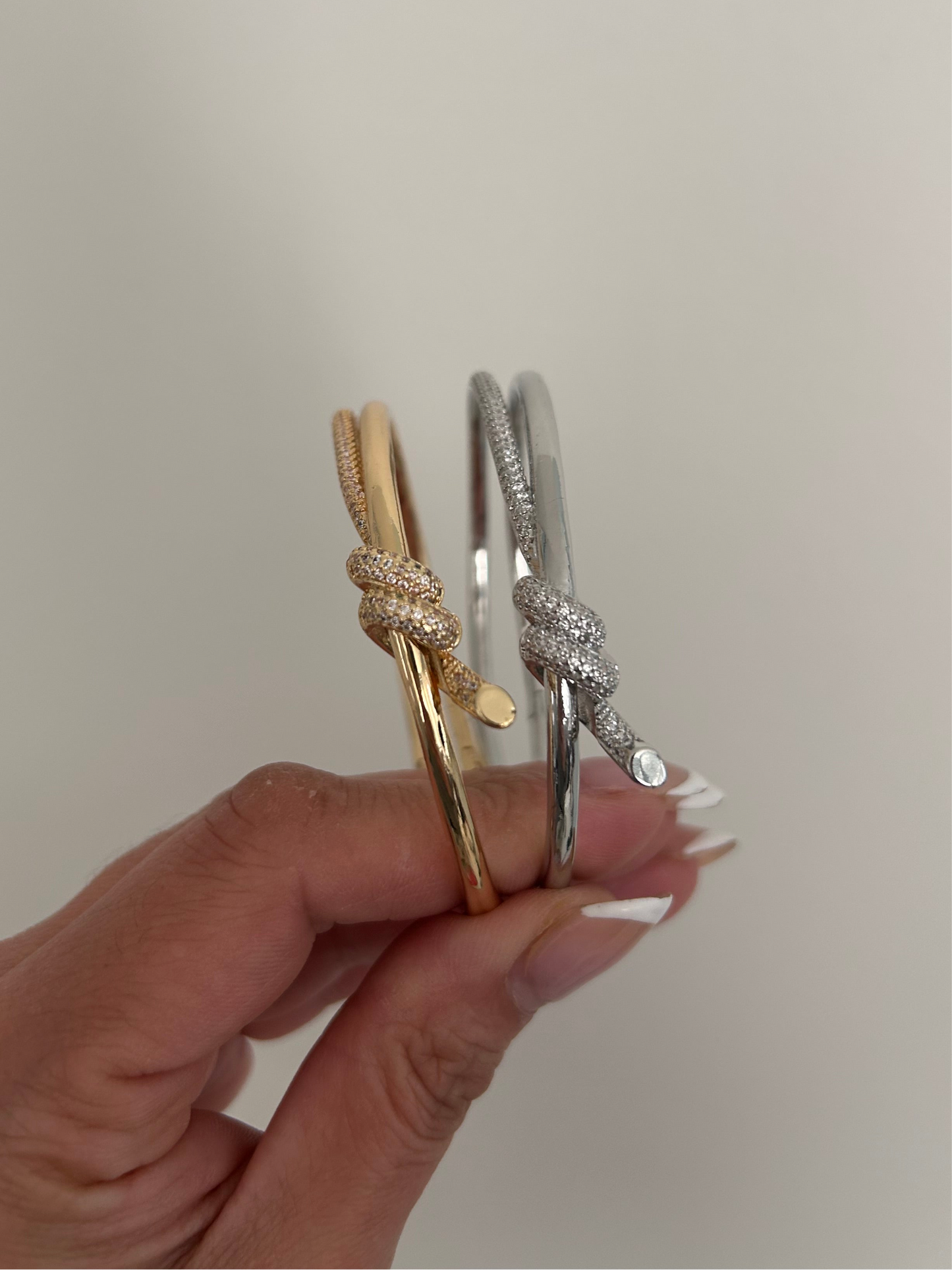 Gold Crystal knot Bangle