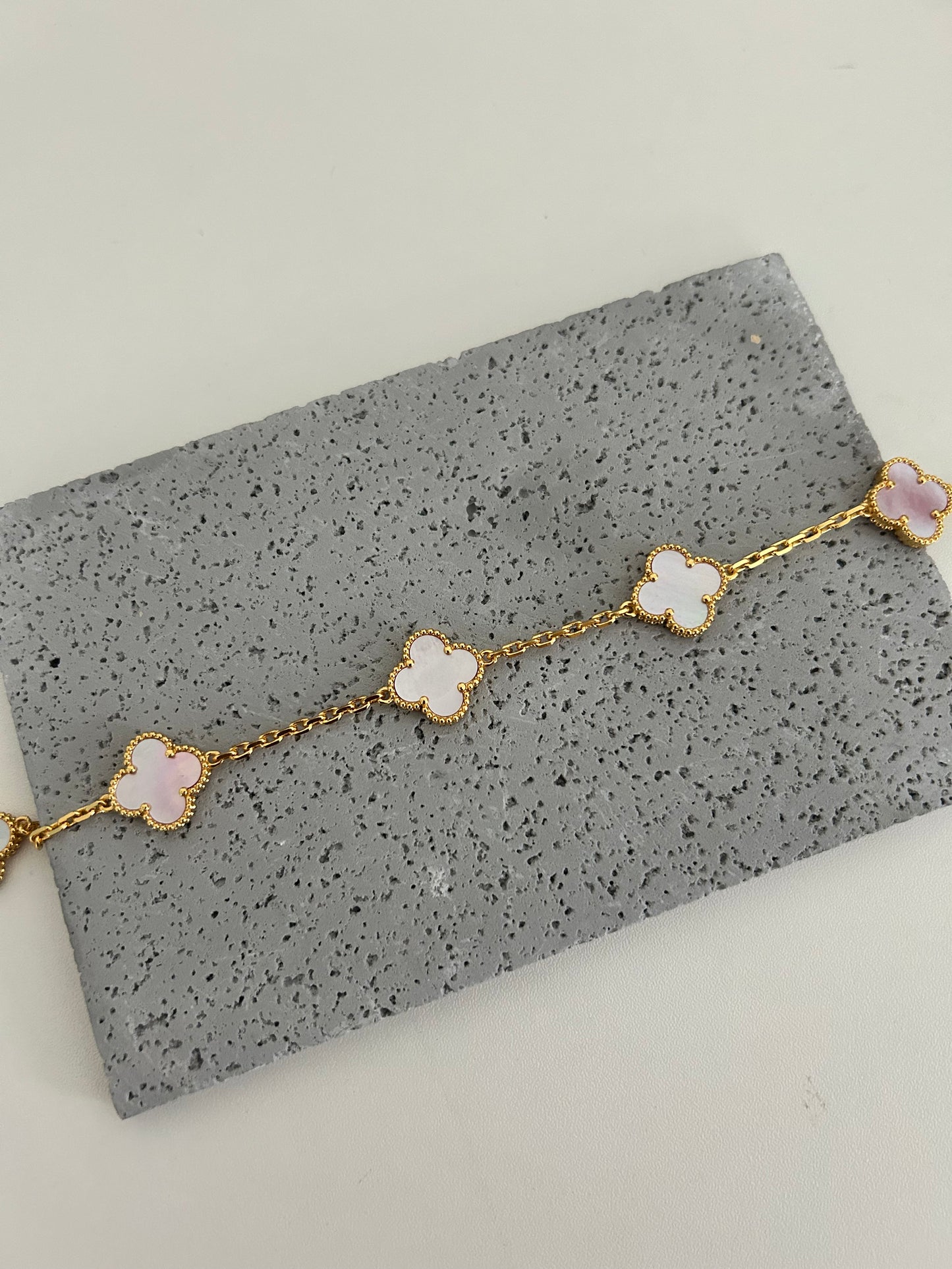 Anya bracelet • Pink four leaf clover bracelet