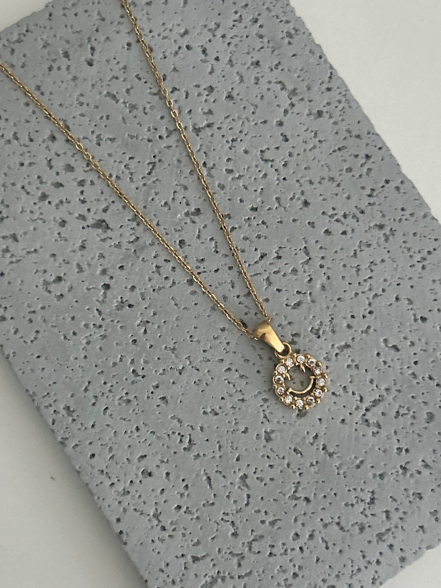 Lana necklace • Smiley face Gold Necklace