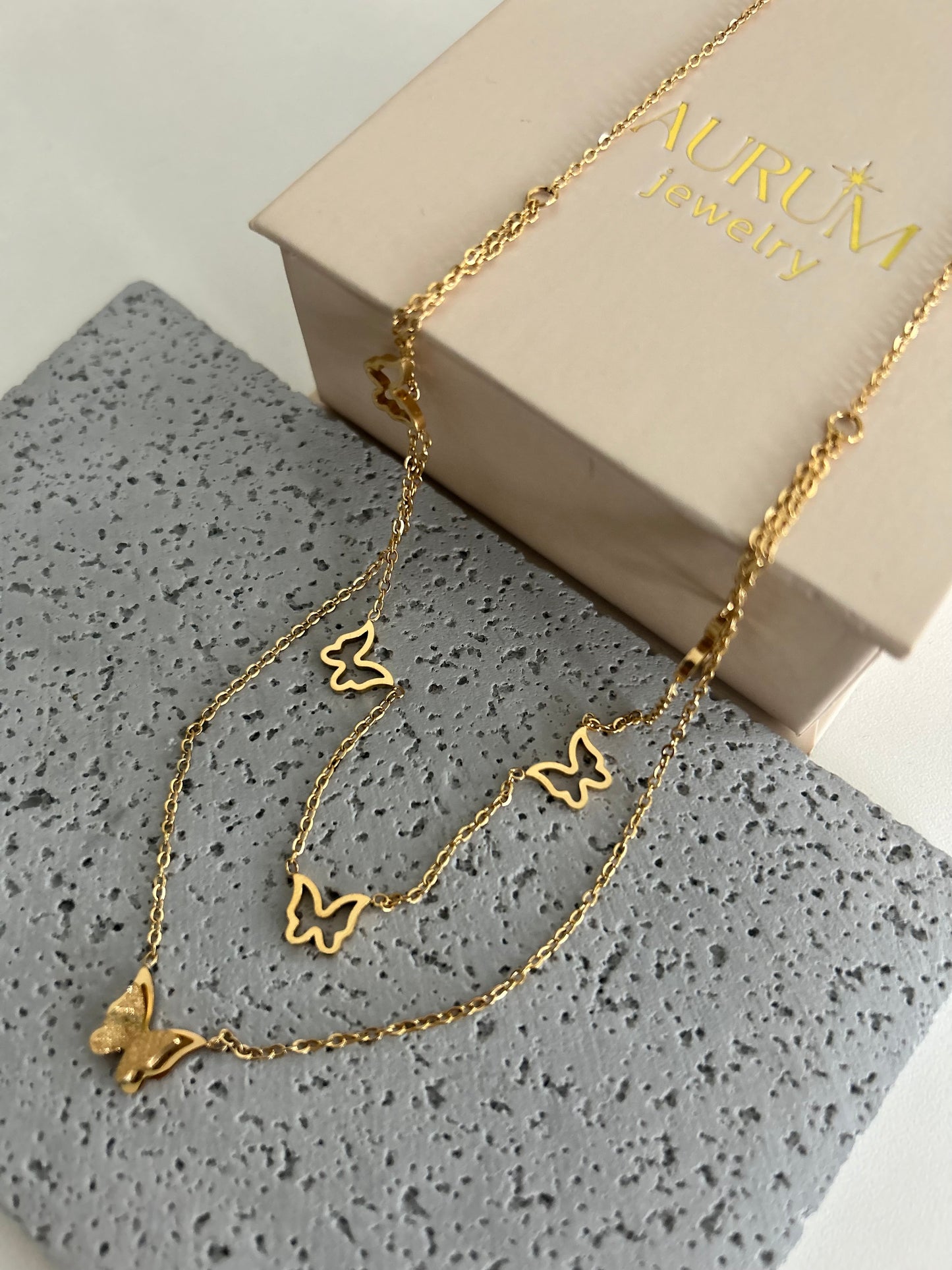 Myra Necklace • Double Layer Butterfly Necklace