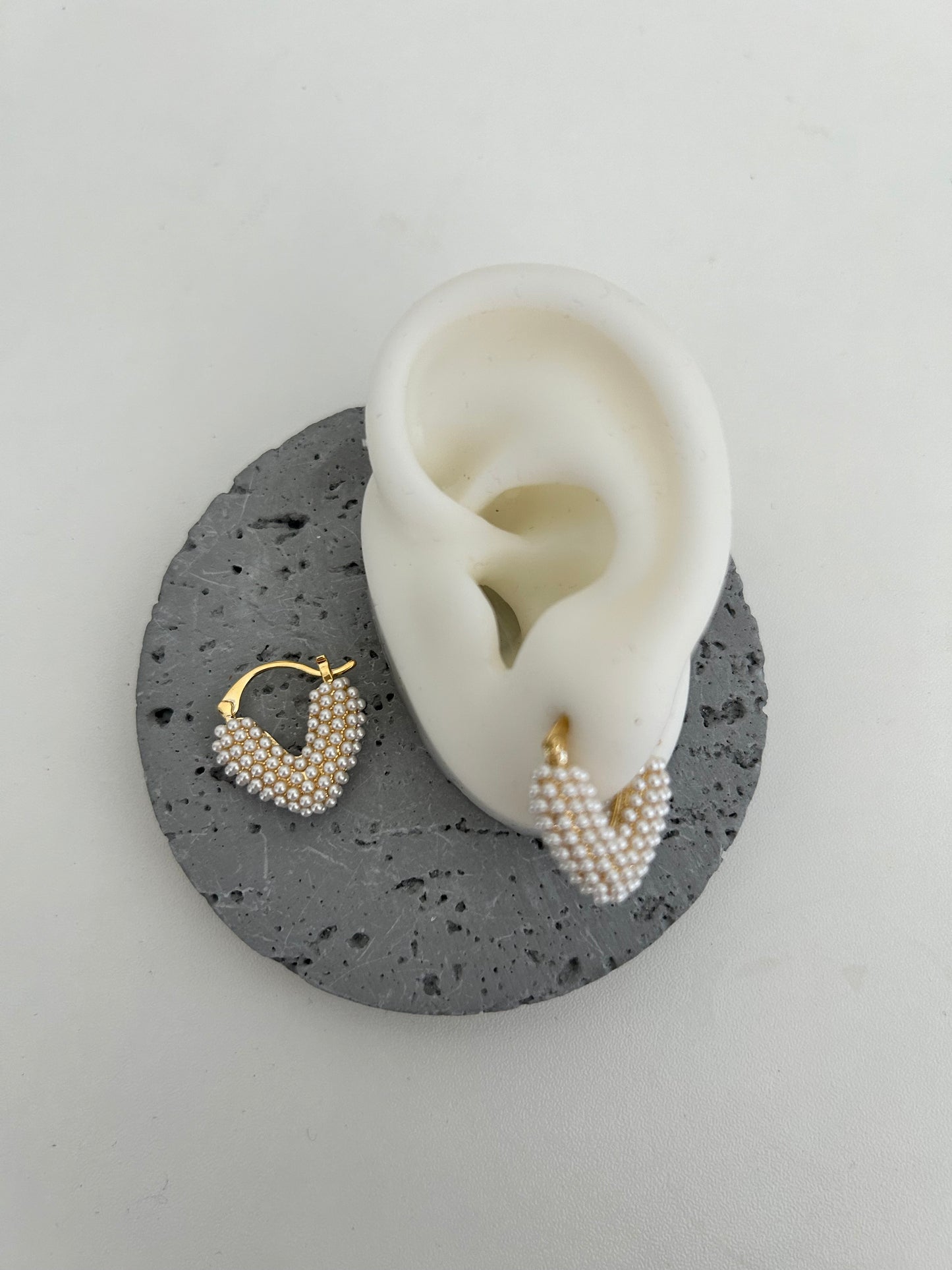 Blake v pearl hoop earrings