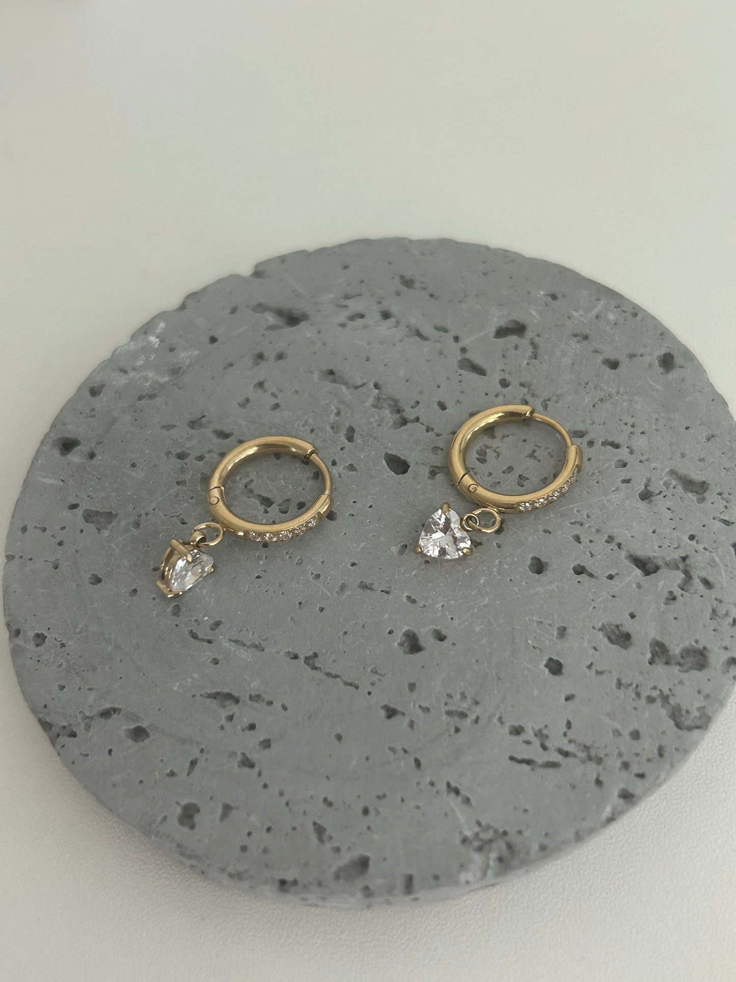 Taylor hoop earring • Minimalist Everyday Wear Heart Huggies