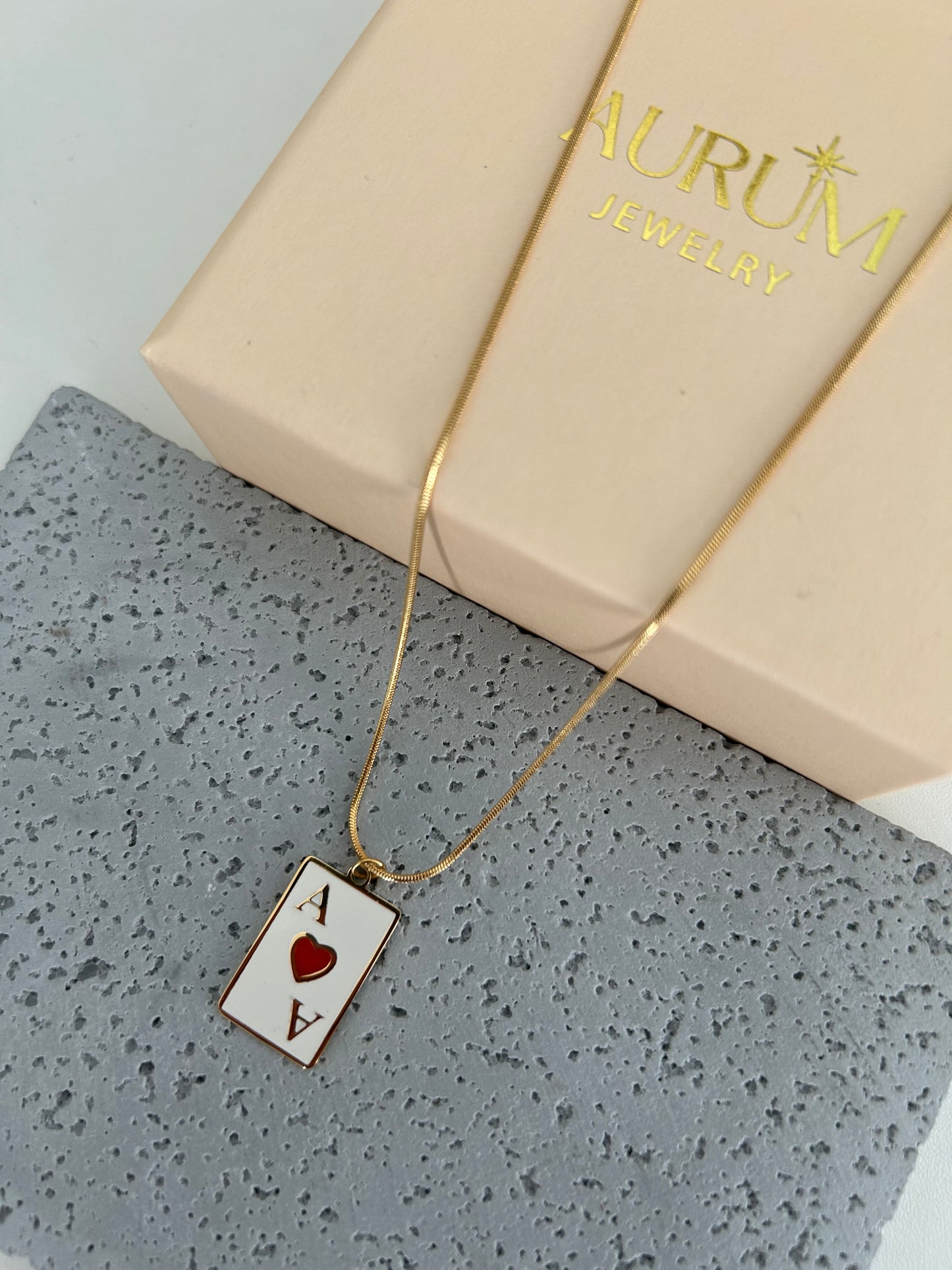 Ace necklace • Dainty White ace card necklace