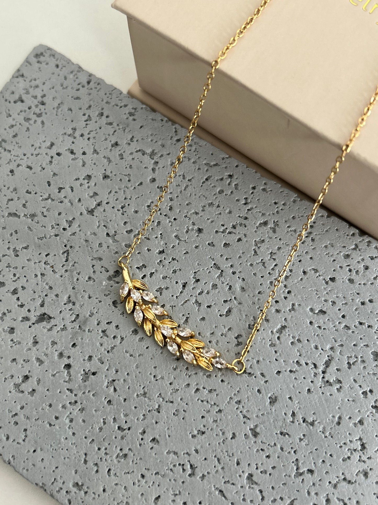 Aurora necklace • Gold Leaf Necklace