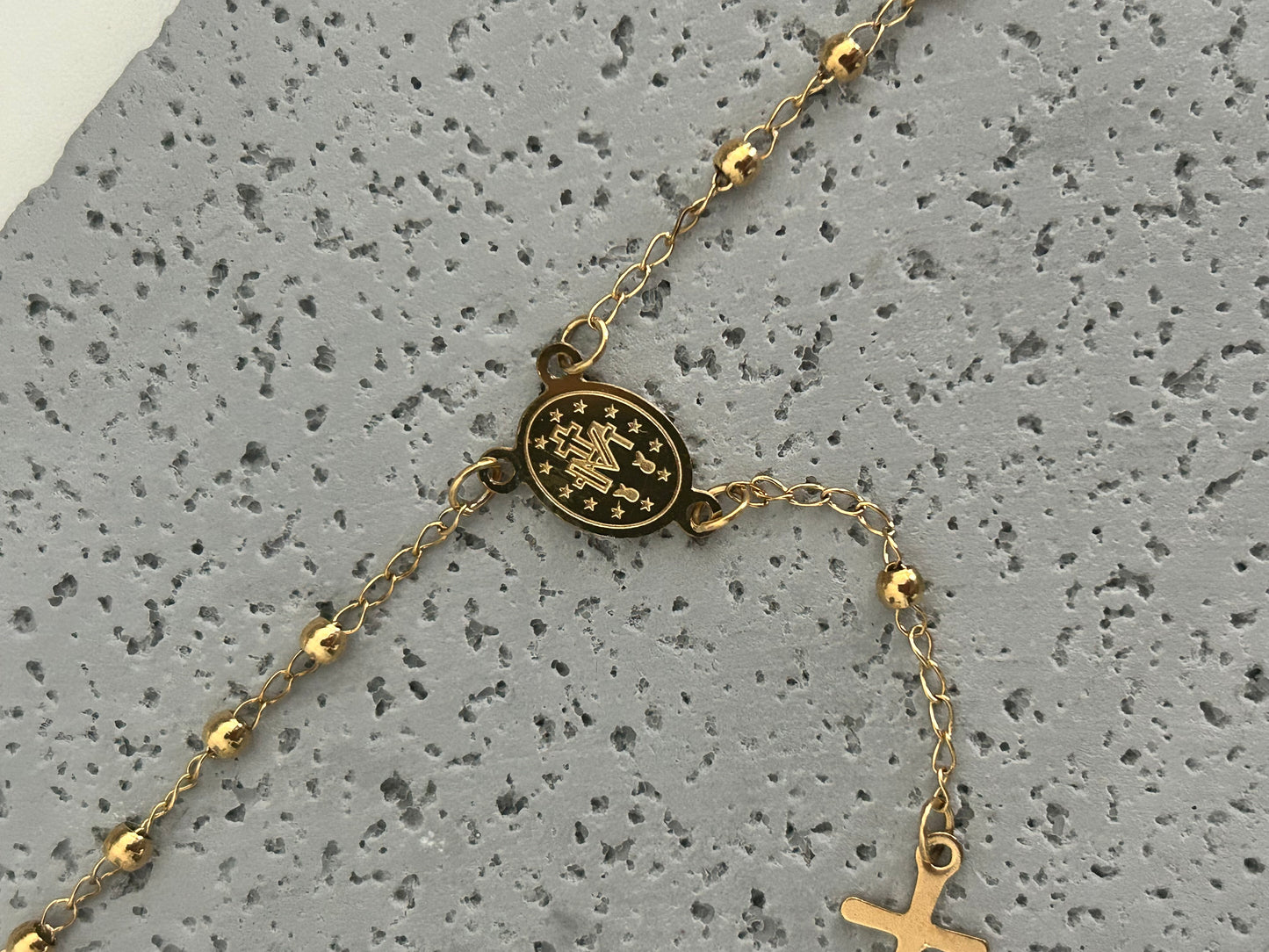 Cross religious gold bracelet