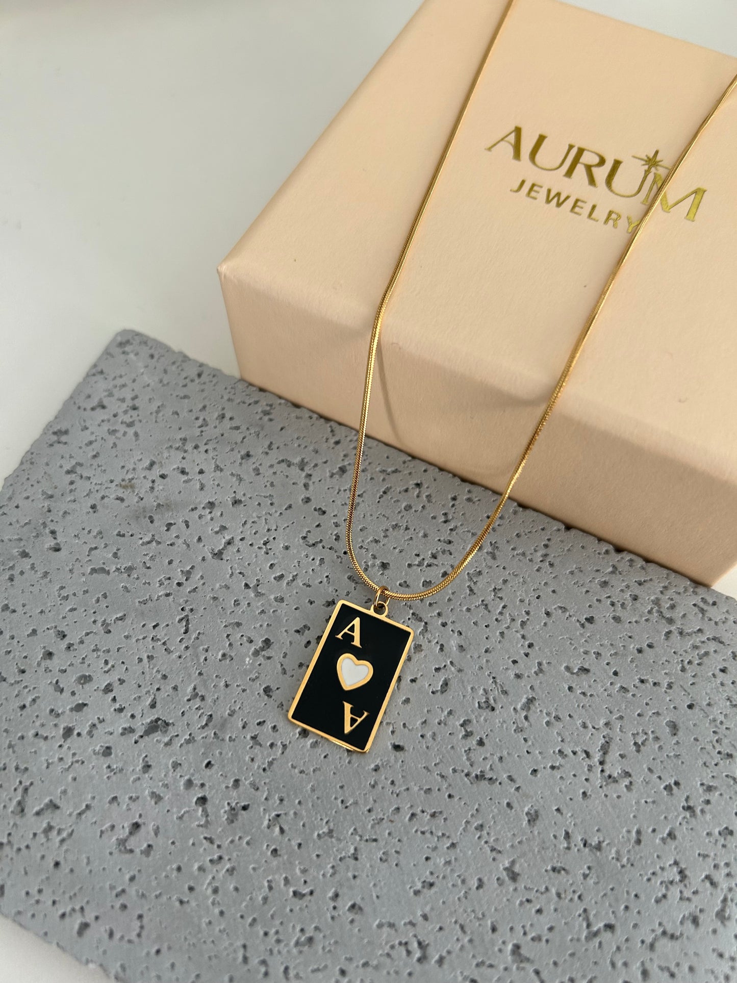 Ace necklace • Dainty White ace card necklace