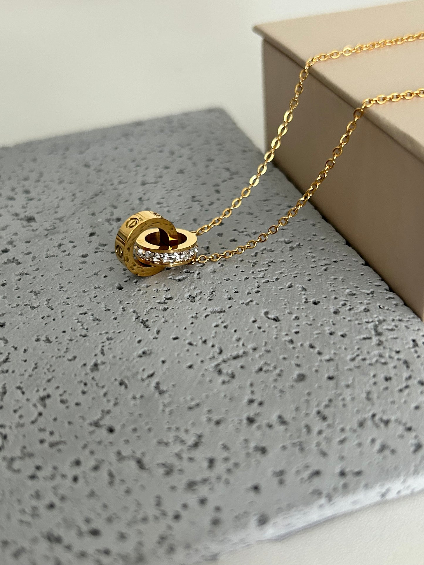 Risha necklace • Double Circle Gold Necklace