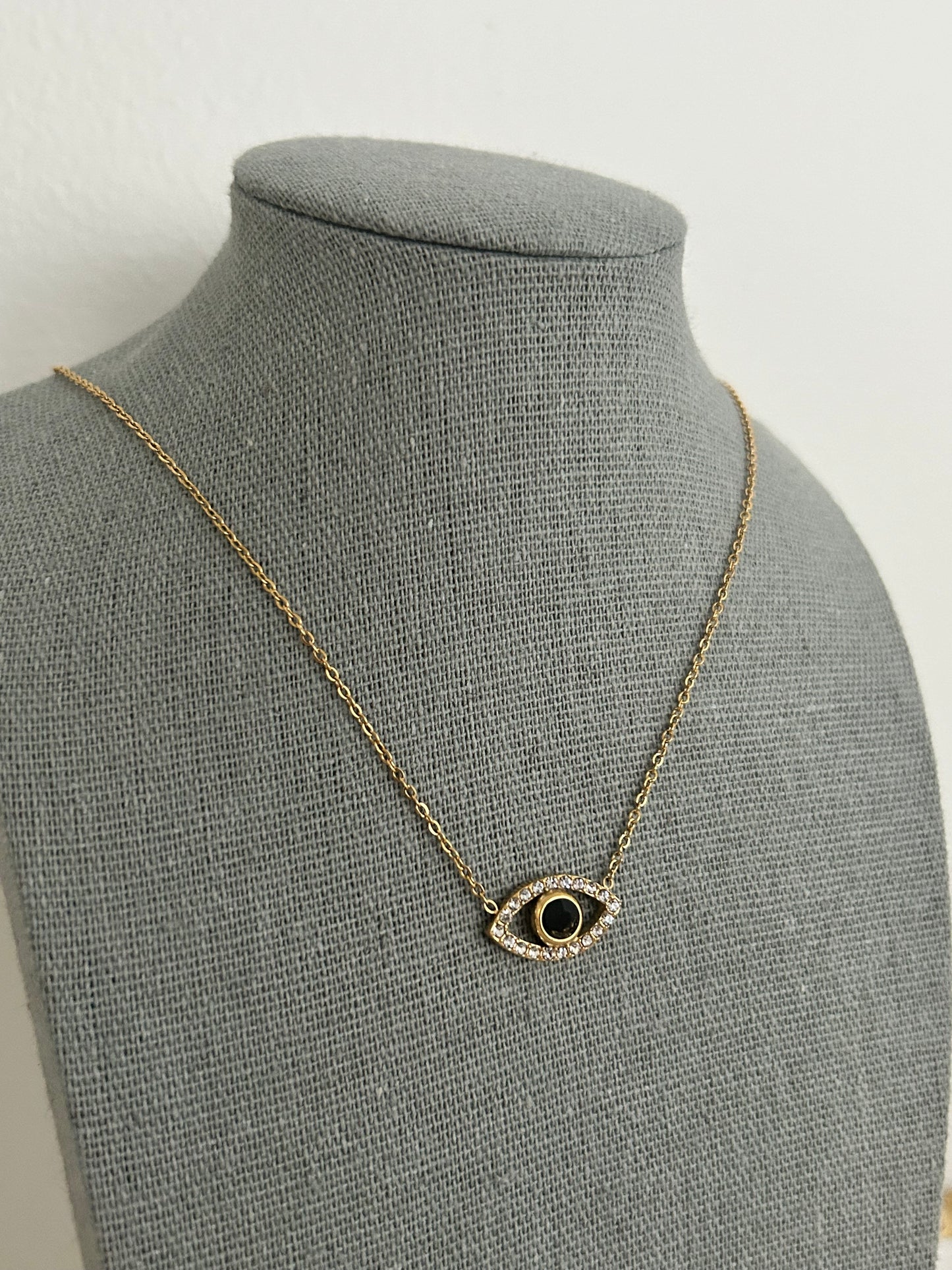 Alicia Necklace • Gold Evil Eye Pendant necklace