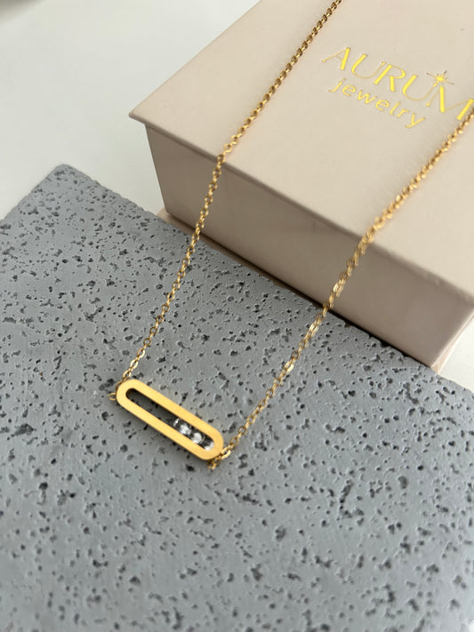 Valentina necklace • Dainty Crystal Move Necklace