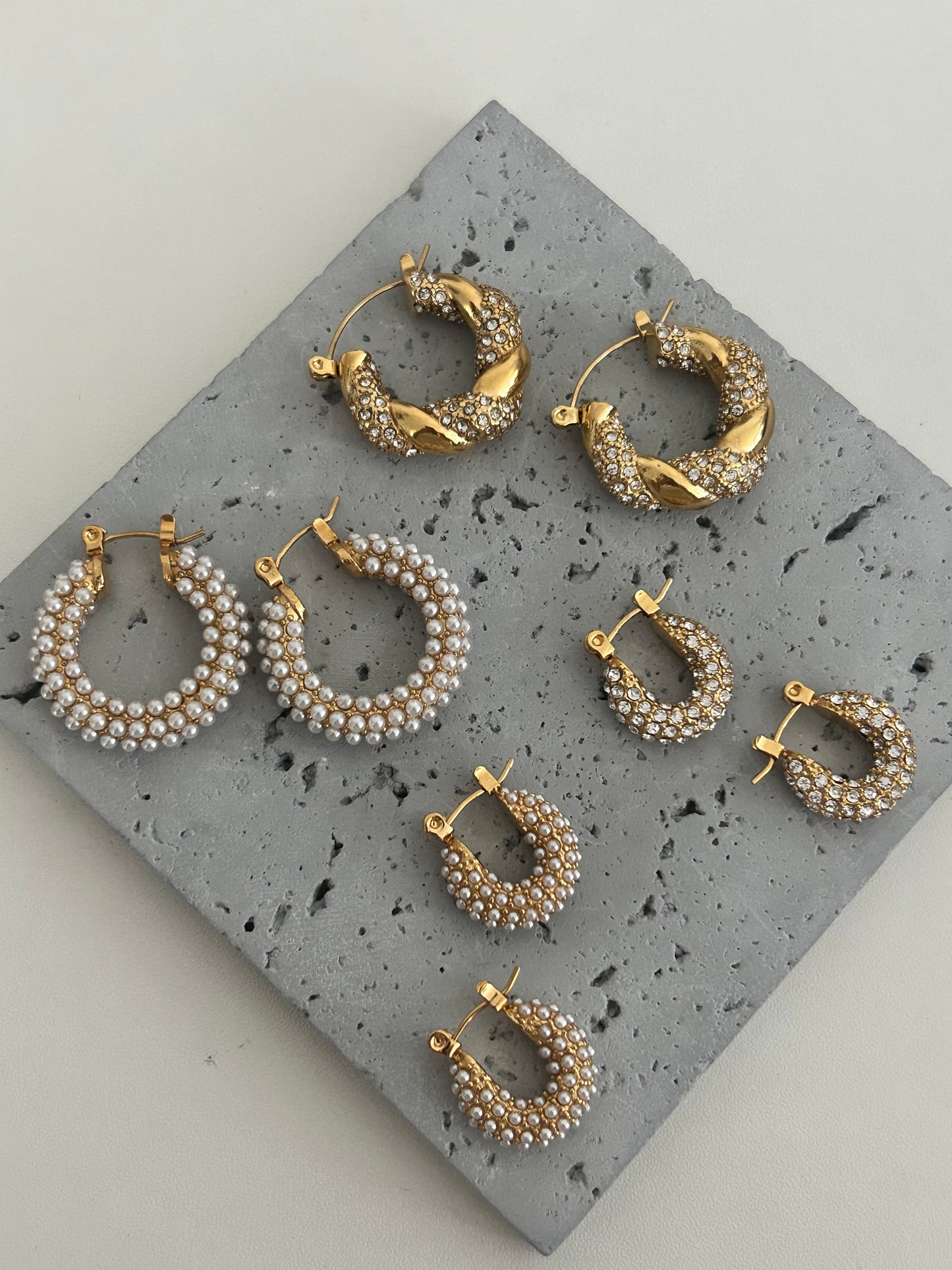 Angelika earrings • Pearl Hoop earrings