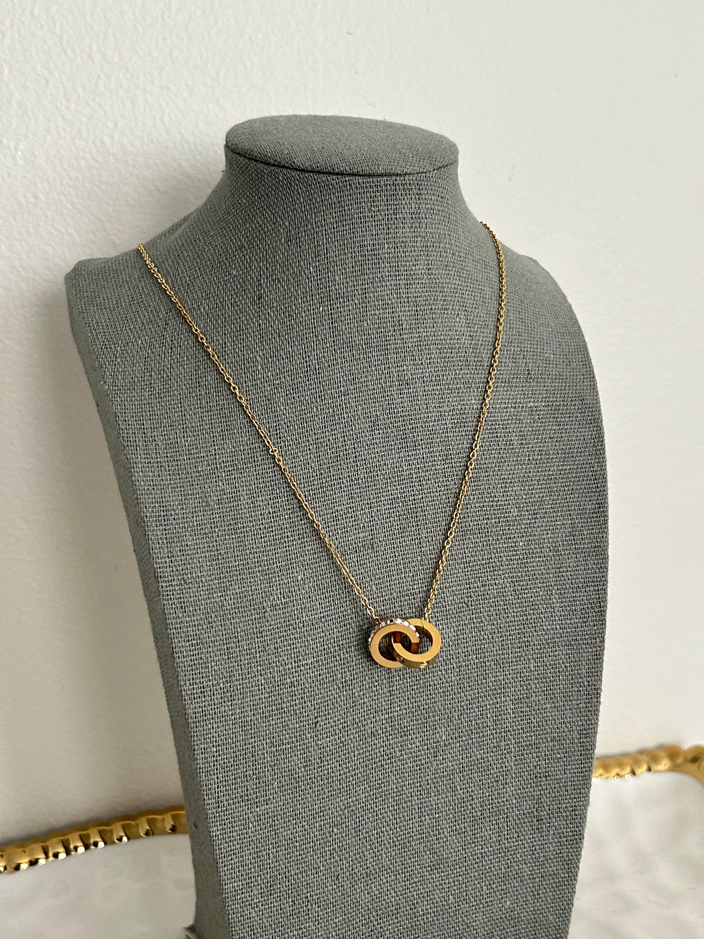 Risha necklace • Double Circle Gold Necklace