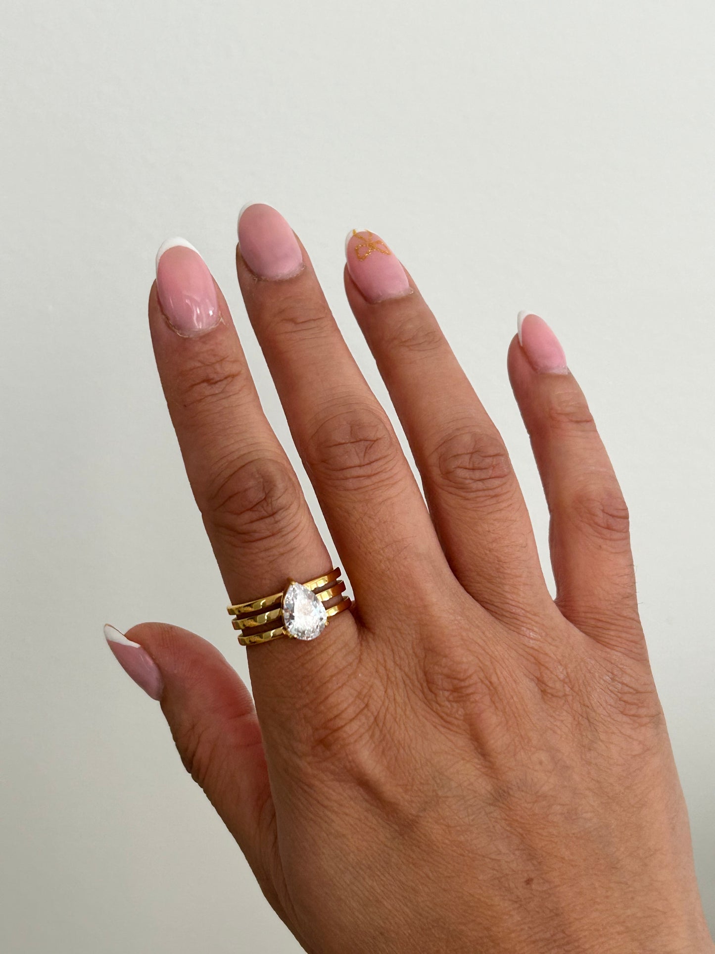 Jayla Ring • Gold chunky ring with pear cut stone