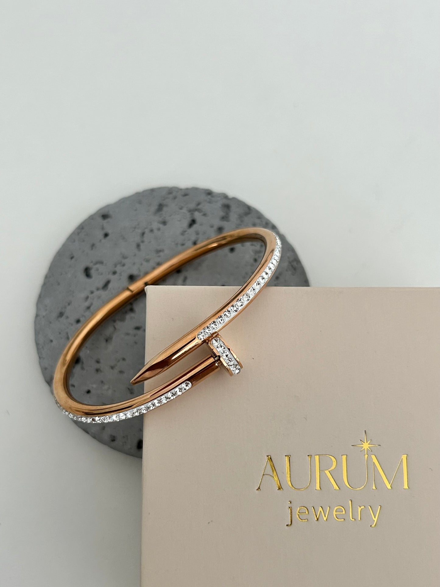 Zainab CZ bangle • Nail bangle embellished with cubic zirconia