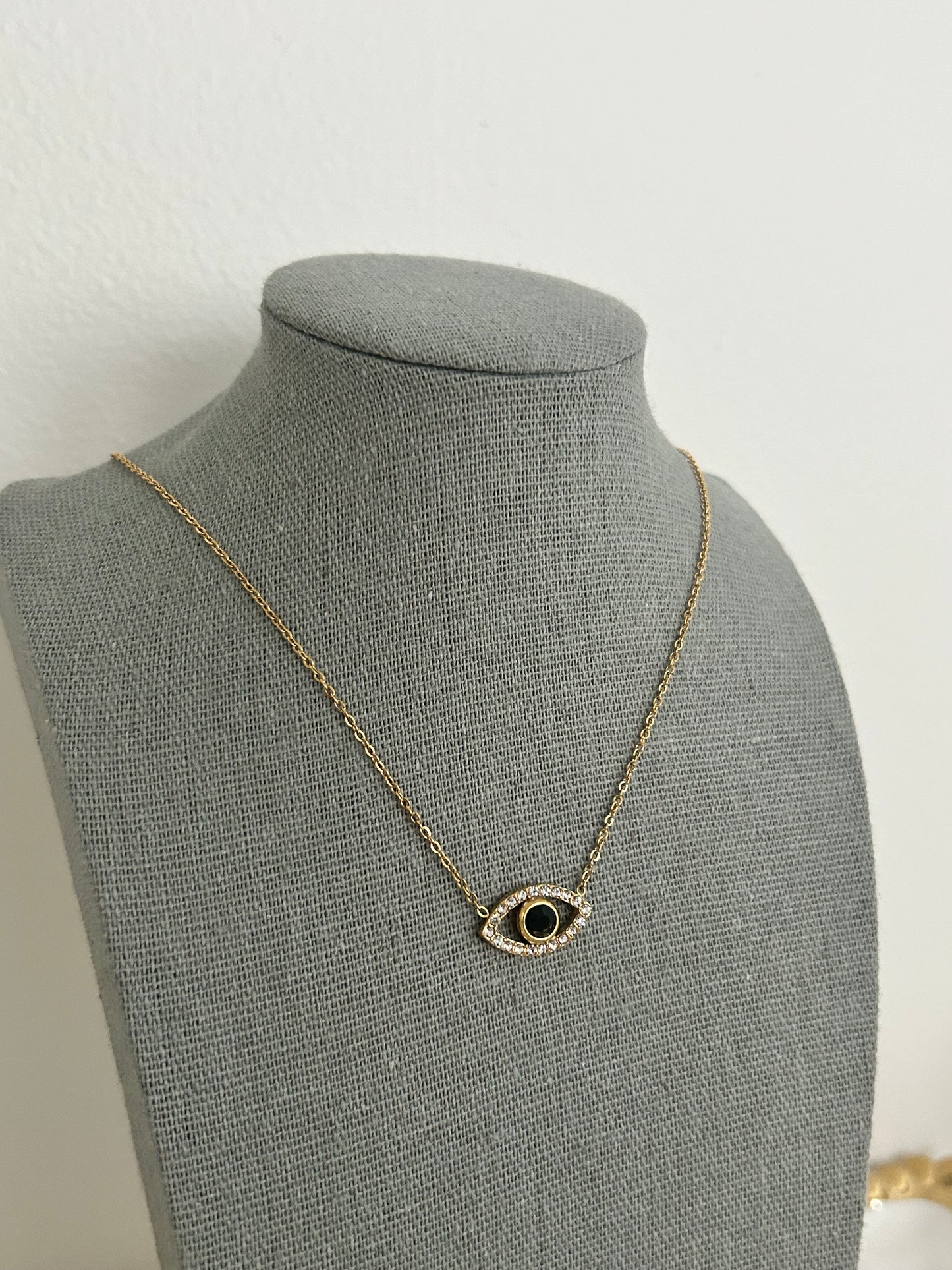 Alicia Necklace • Gold Evil Eye Pendant necklace