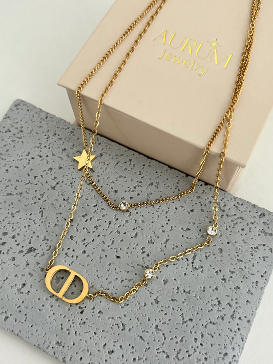 Christine Necklace • Double Layer cd Necklace