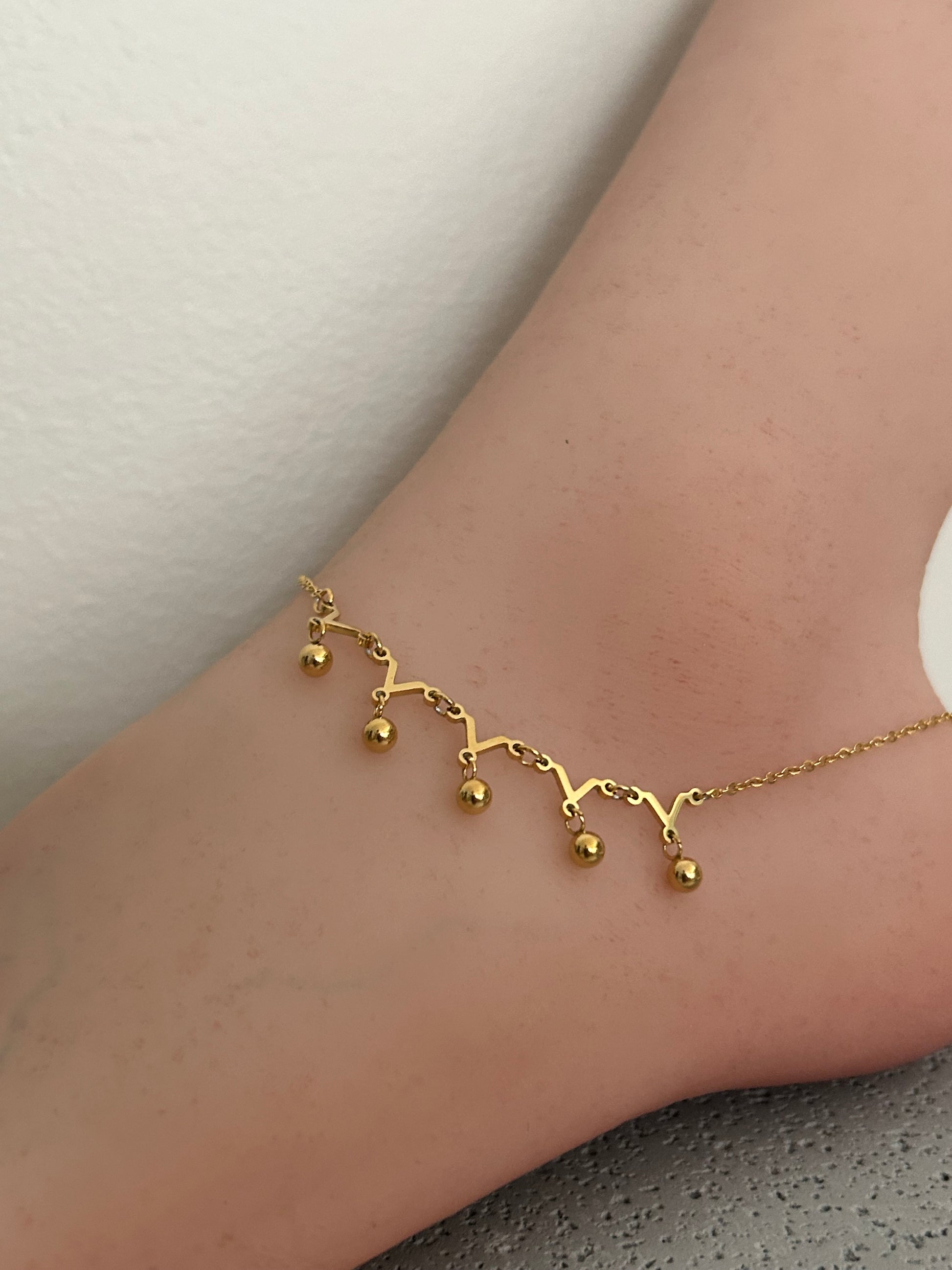 Gold bell anklet