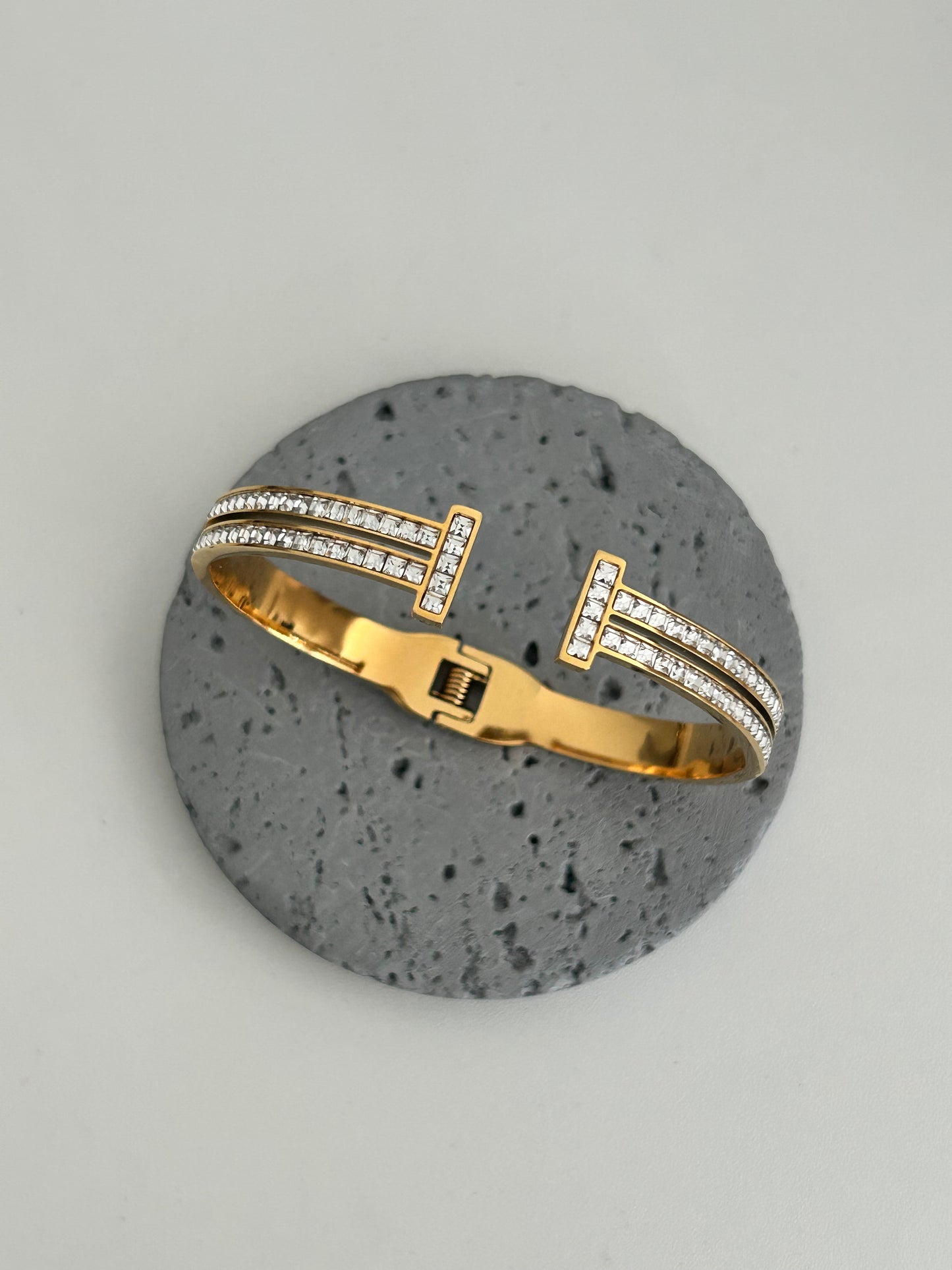 Stella bangle •  T Rhinestone bangle