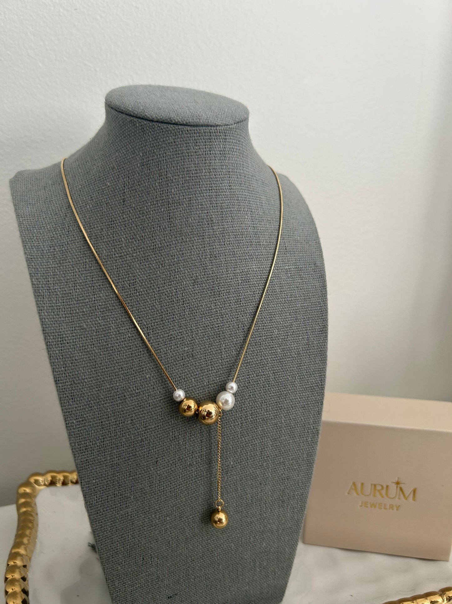 Alham Necklace • Beaded pearl necklace