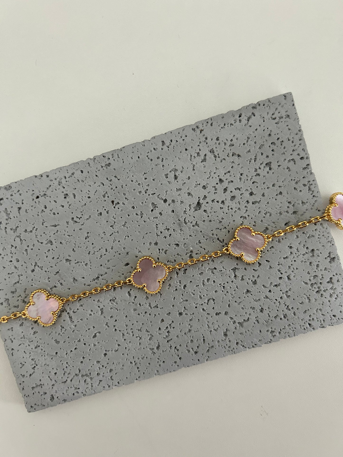 Anya bracelet • Pink four leaf clover bracelet