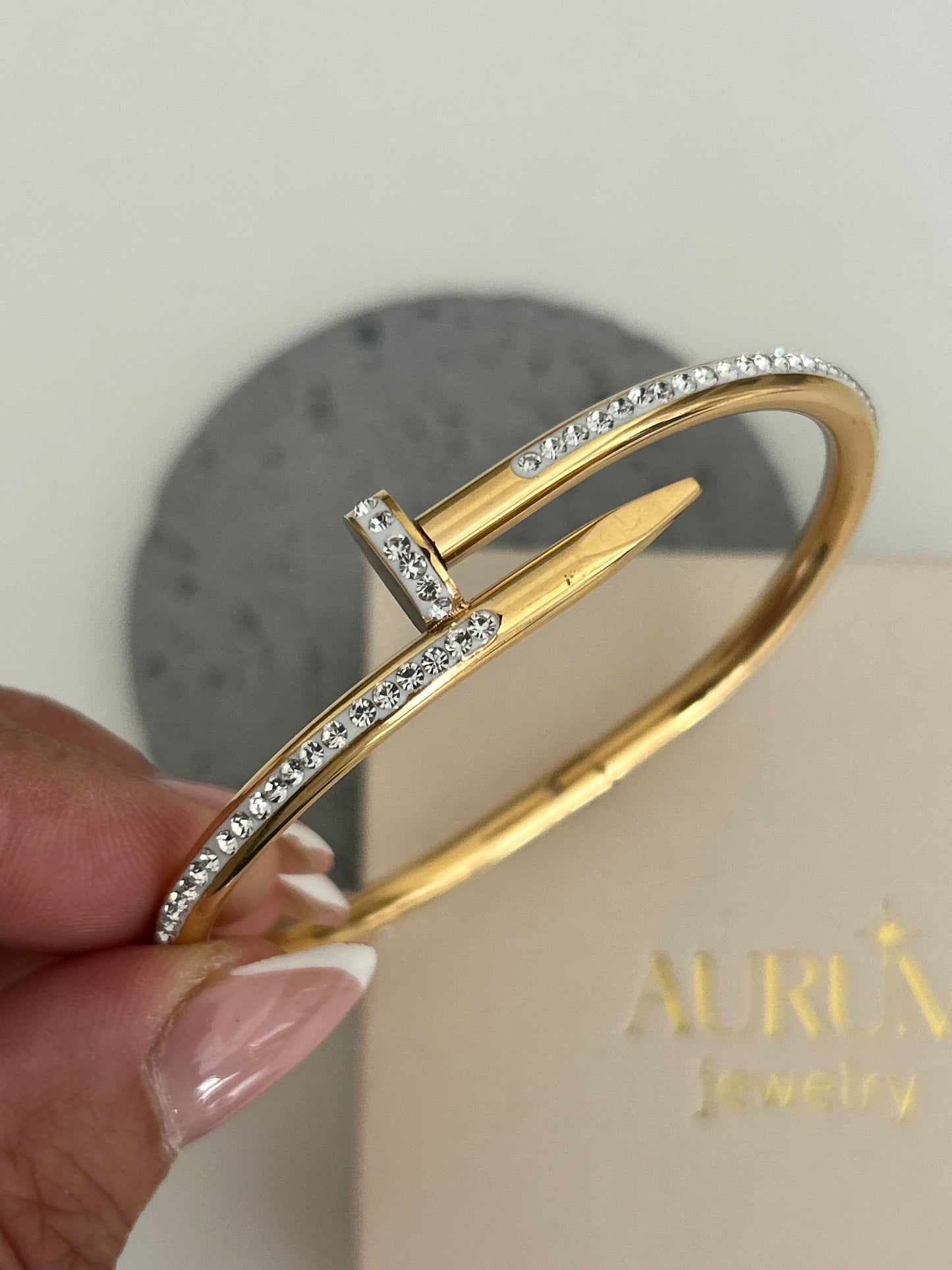 Zainab CZ bangle • Nail bangle embellished with cubic zirconia