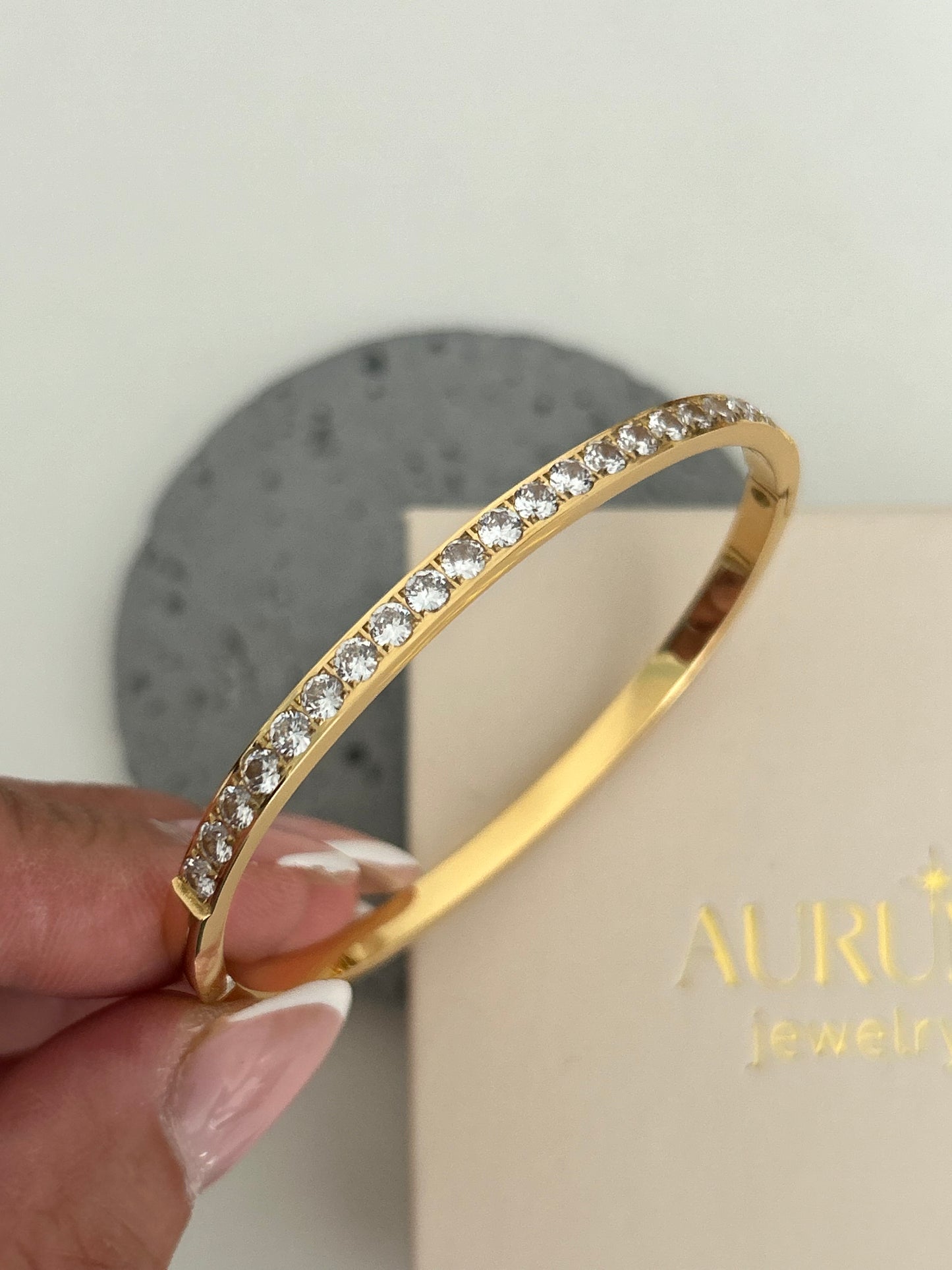 Afsaneh bangle - Must-have Gold Bangle with rhinestones