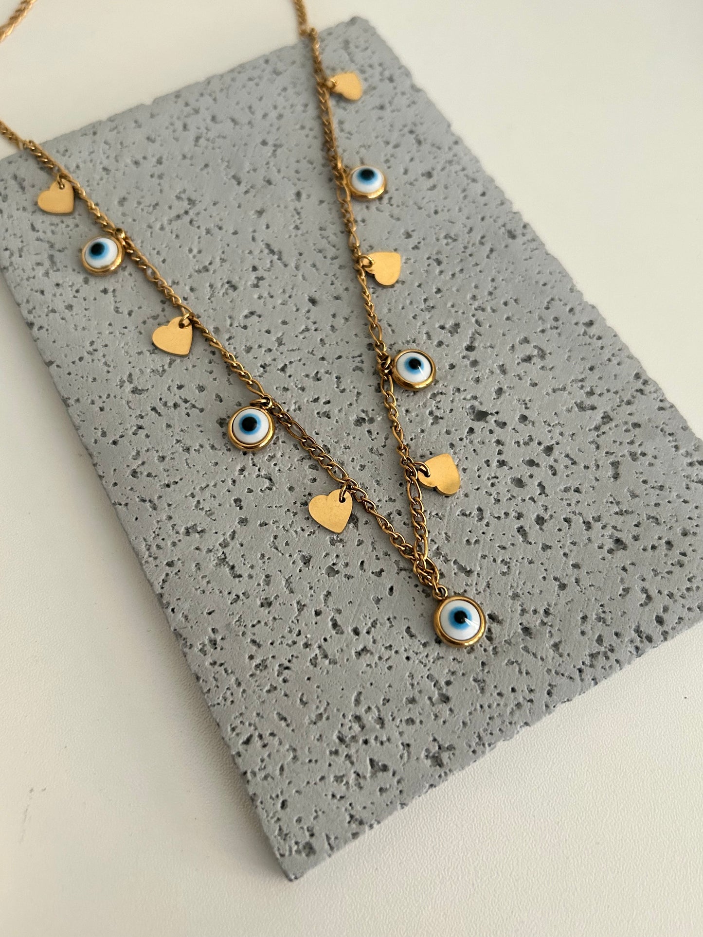 Ayma Necklace • Gold Evil Eye Charm necklace