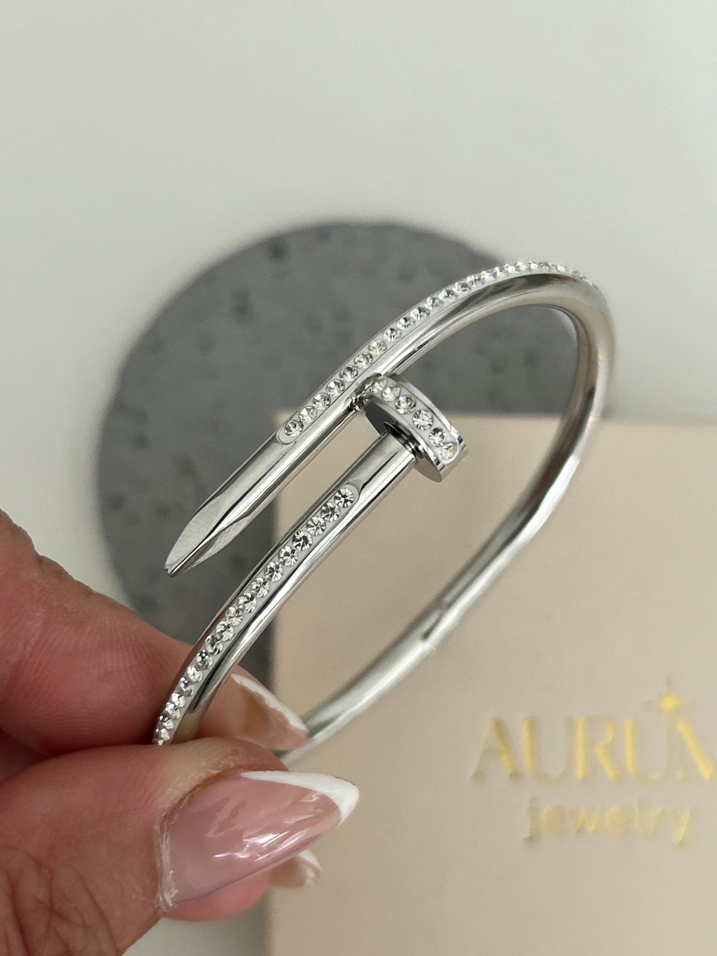 Zainab CZ bangle • Nail bangle embellished with cubic zirconia