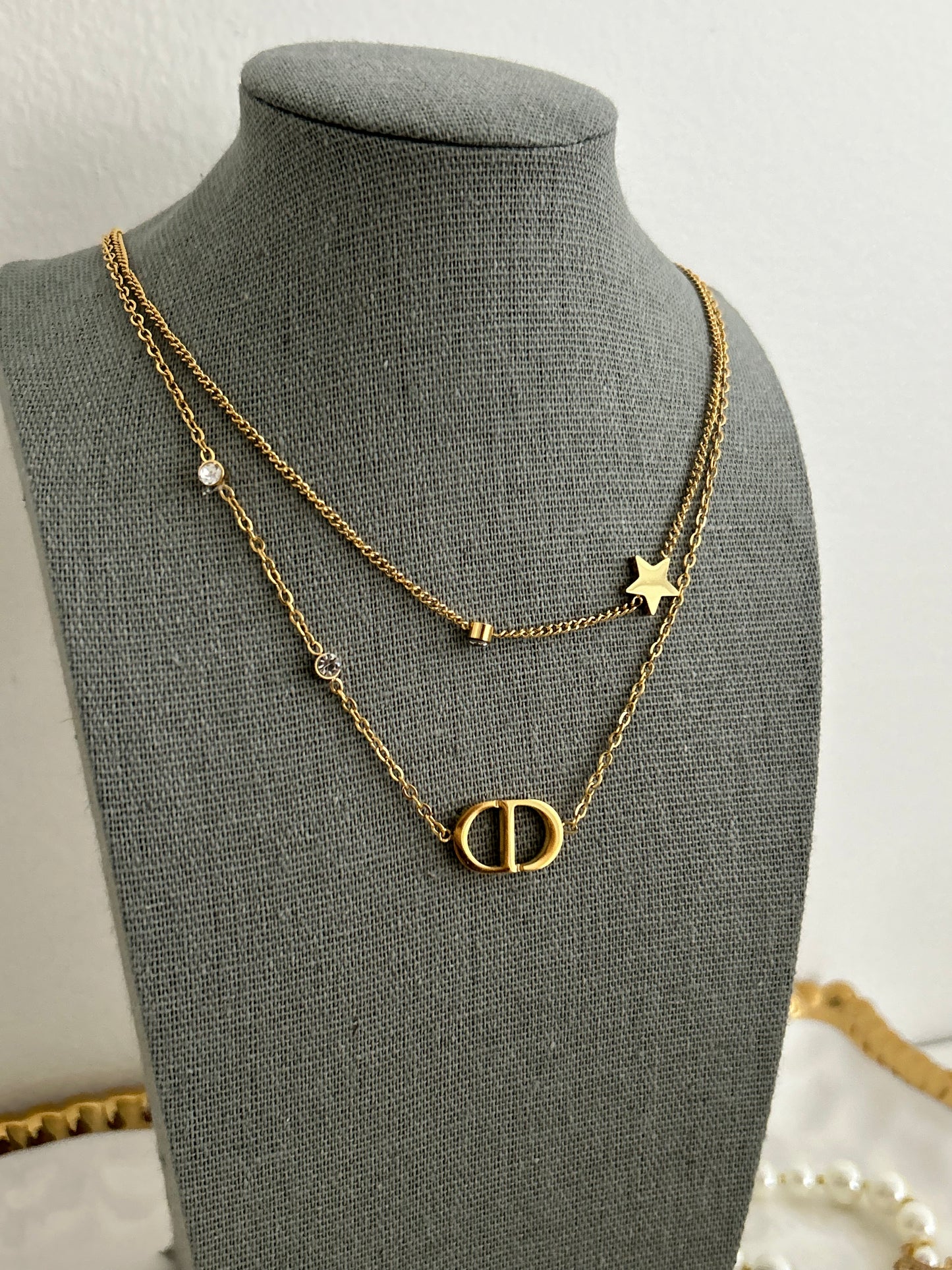 Christine Necklace • Double Layer cd Necklace