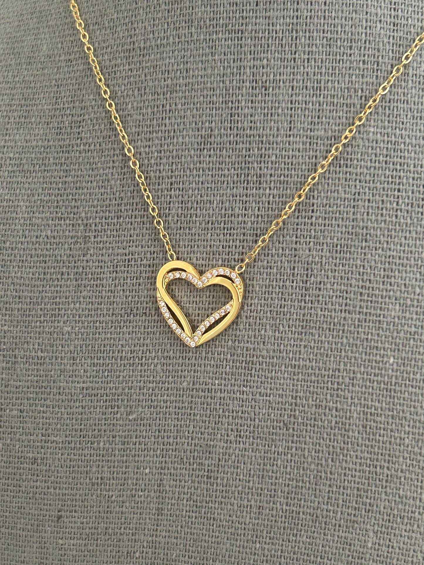 Vera necklace • Dainty Double Heart Necklace