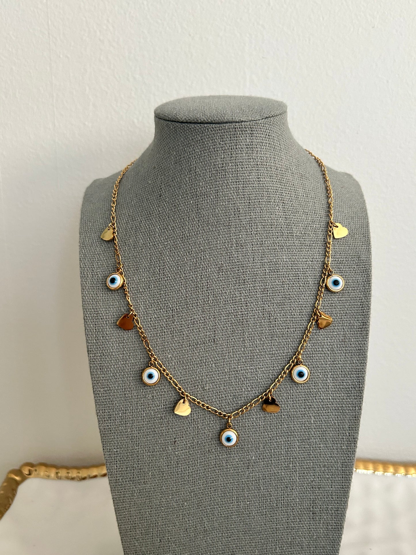 Ayma Necklace • Gold Evil Eye Charm necklace